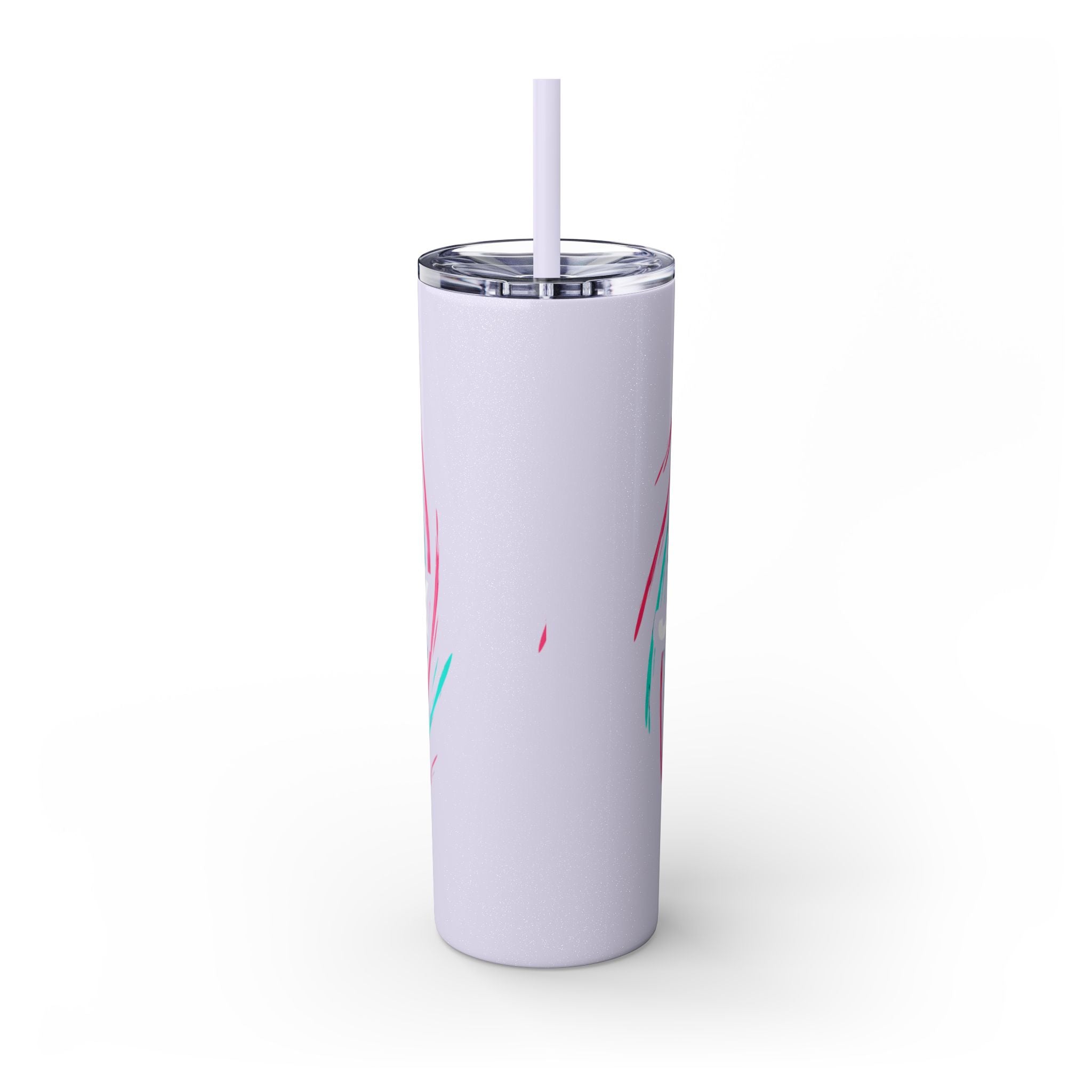 Colorful Swirl Skinny Tumbler with Straw, 20oz | Insulated Drinkware | Perfect for Gifts, Travel, Office, Beach, Summer Vibes