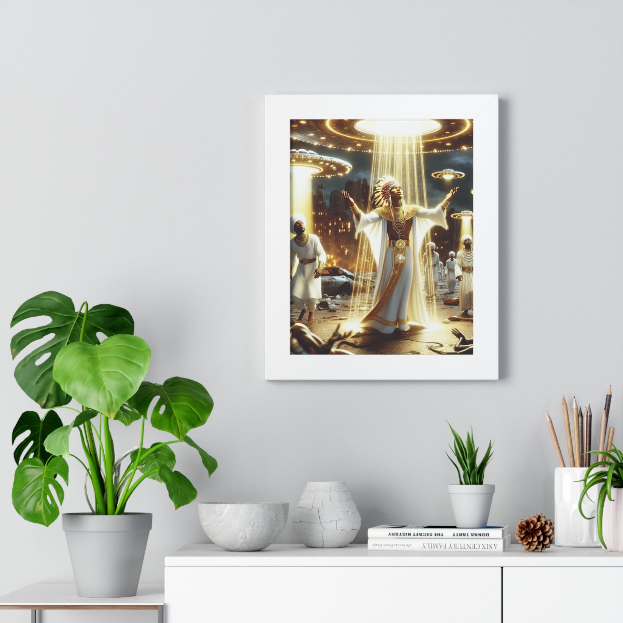 Framed Vertical Poster of Extraterrestrial Encounter, Sci-Fi Wall Art, Unique Home Decor, Gift for Alien Enthusiasts, Vintage Style [...]