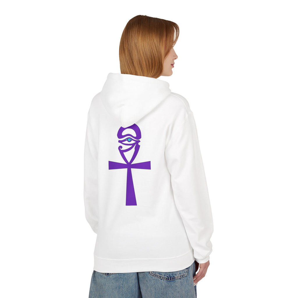 Ankh Symbol Fleece Hoodie | Unisex Cozy Wear for Spiritual Souls, Perfect Gift for Festivals, Meditation, and Everyday Comfort