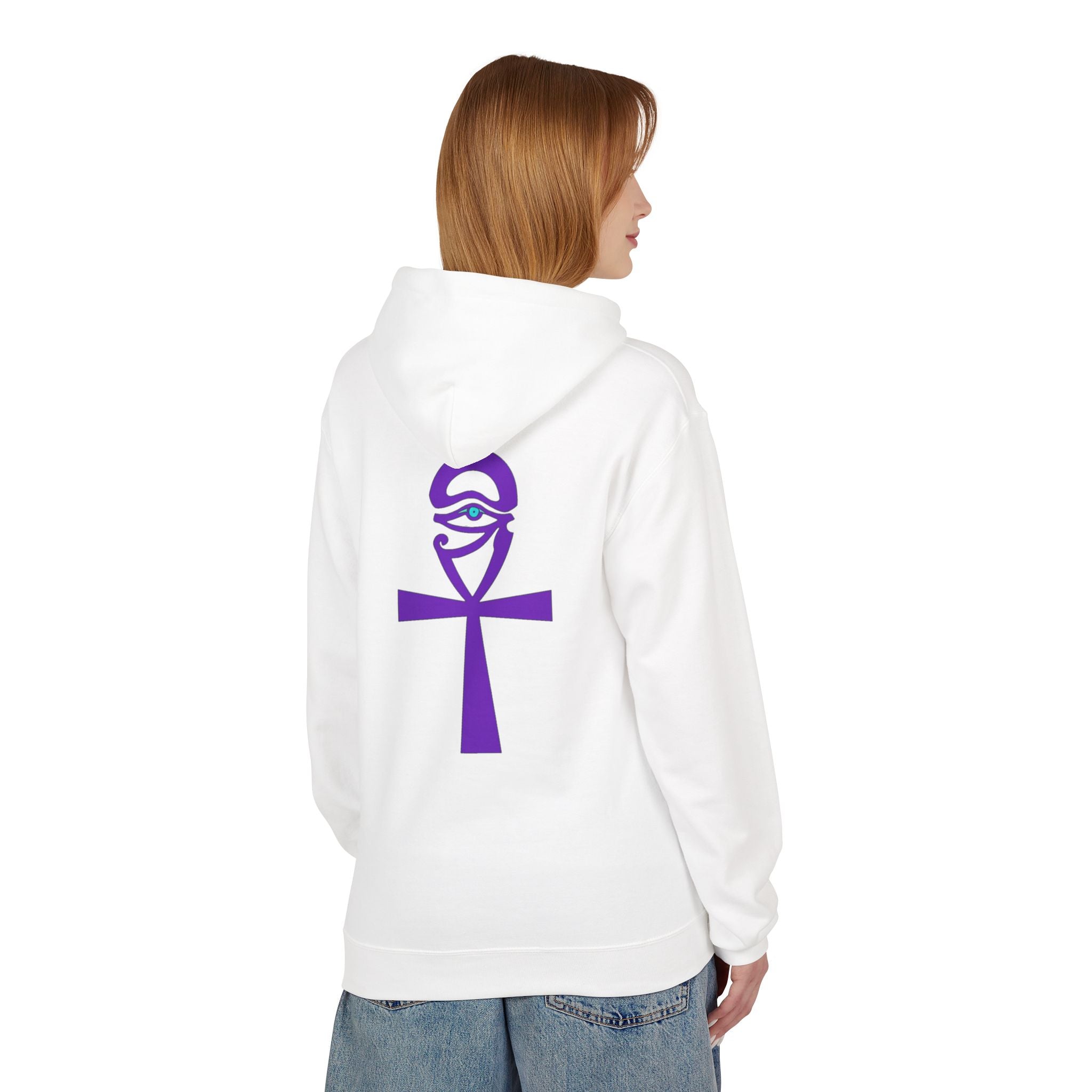 Ankh Symbol Fleece Hoodie | Unisex Cozy Wear for Spiritual Souls, Perfect Gift for Festivals, Meditation, and Everyday Comfort