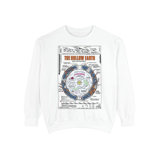 Hollow Earth Sweatshirt, Unisex Garment-Dyed Crewneck, Cozy Gift for Science Lovers, Earth Day Apparel, Great for Casual Wear
