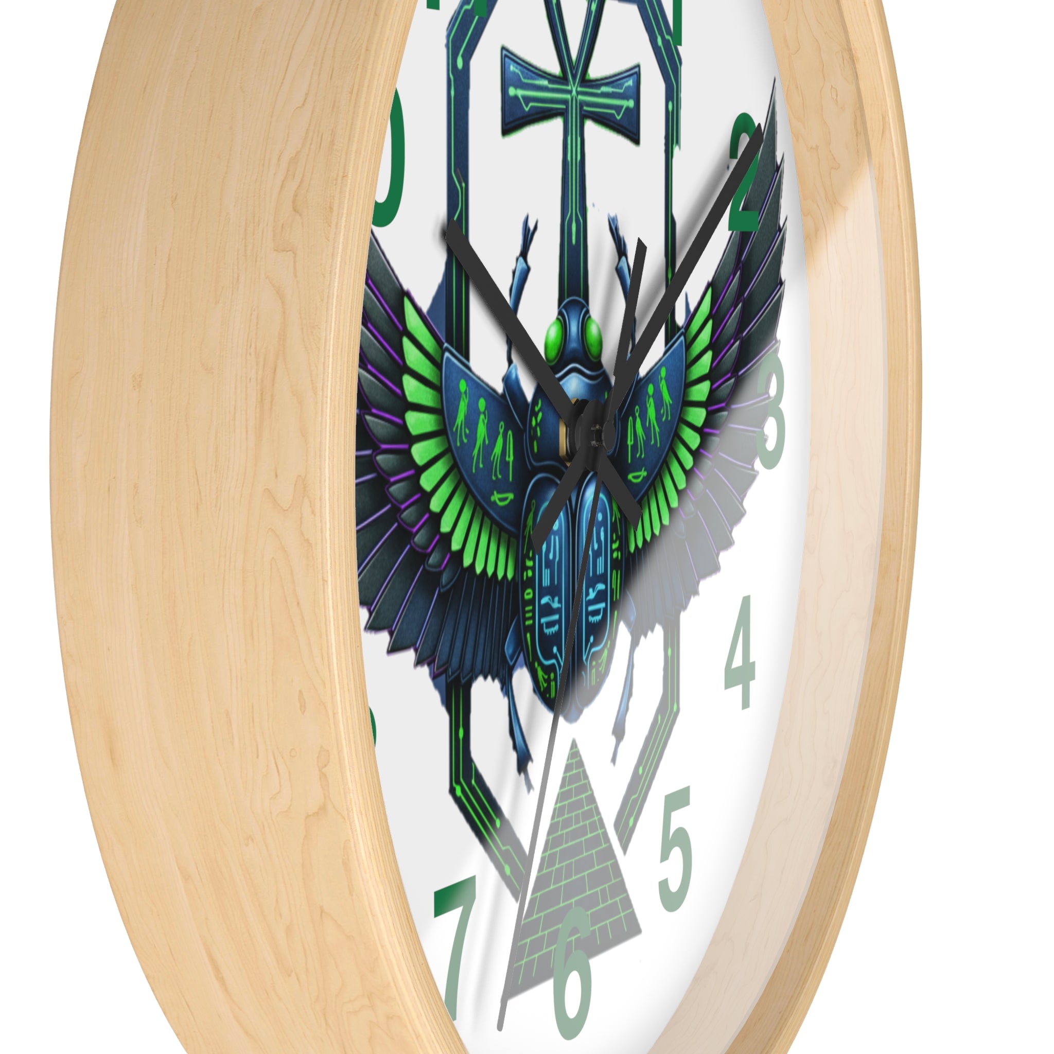 Egyptian Inspired Wall Clock, Unique Home Decor, Gift for Her, Vintage Style, Bohemian Wall Art, Eco-Friendly Timepiece