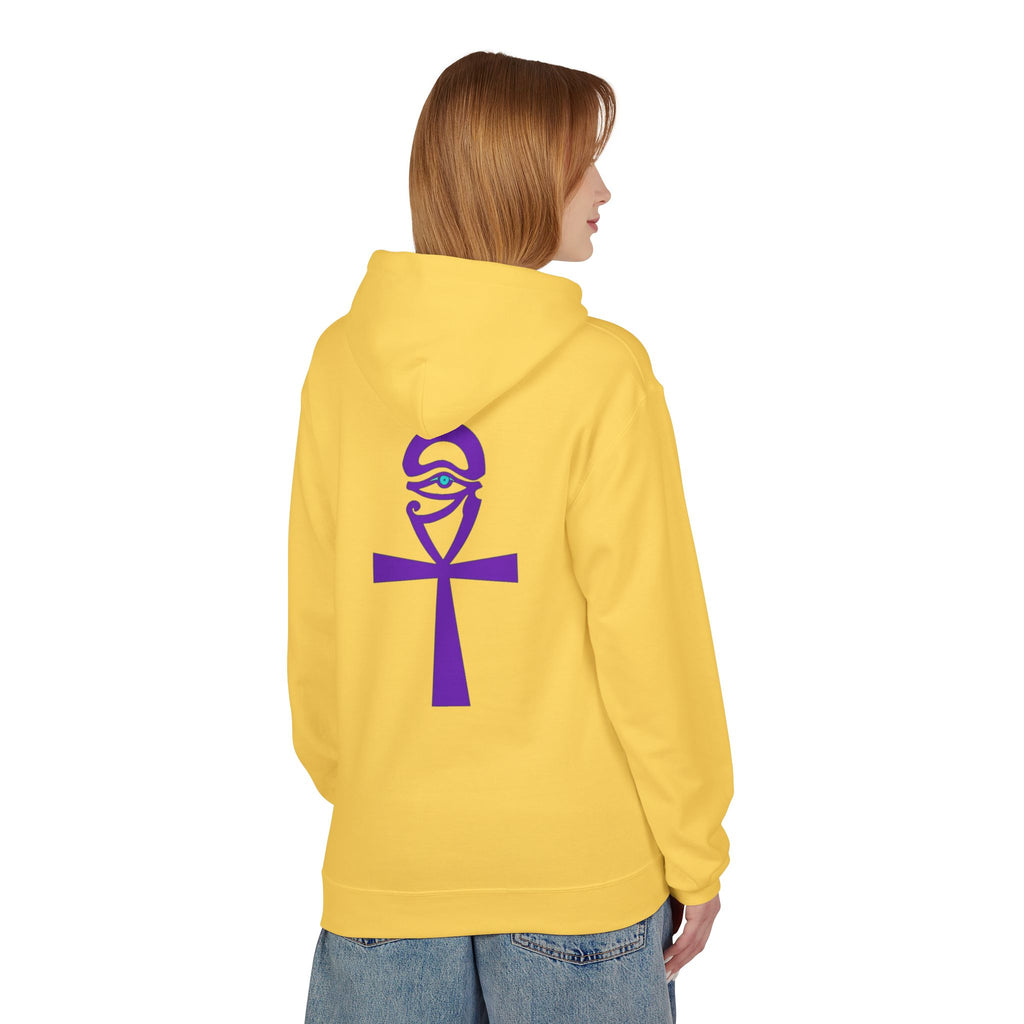 Ankh Symbol Fleece Hoodie | Unisex Cozy Wear for Spiritual Souls, Perfect Gift for Festivals, Meditation, and Everyday Comfort