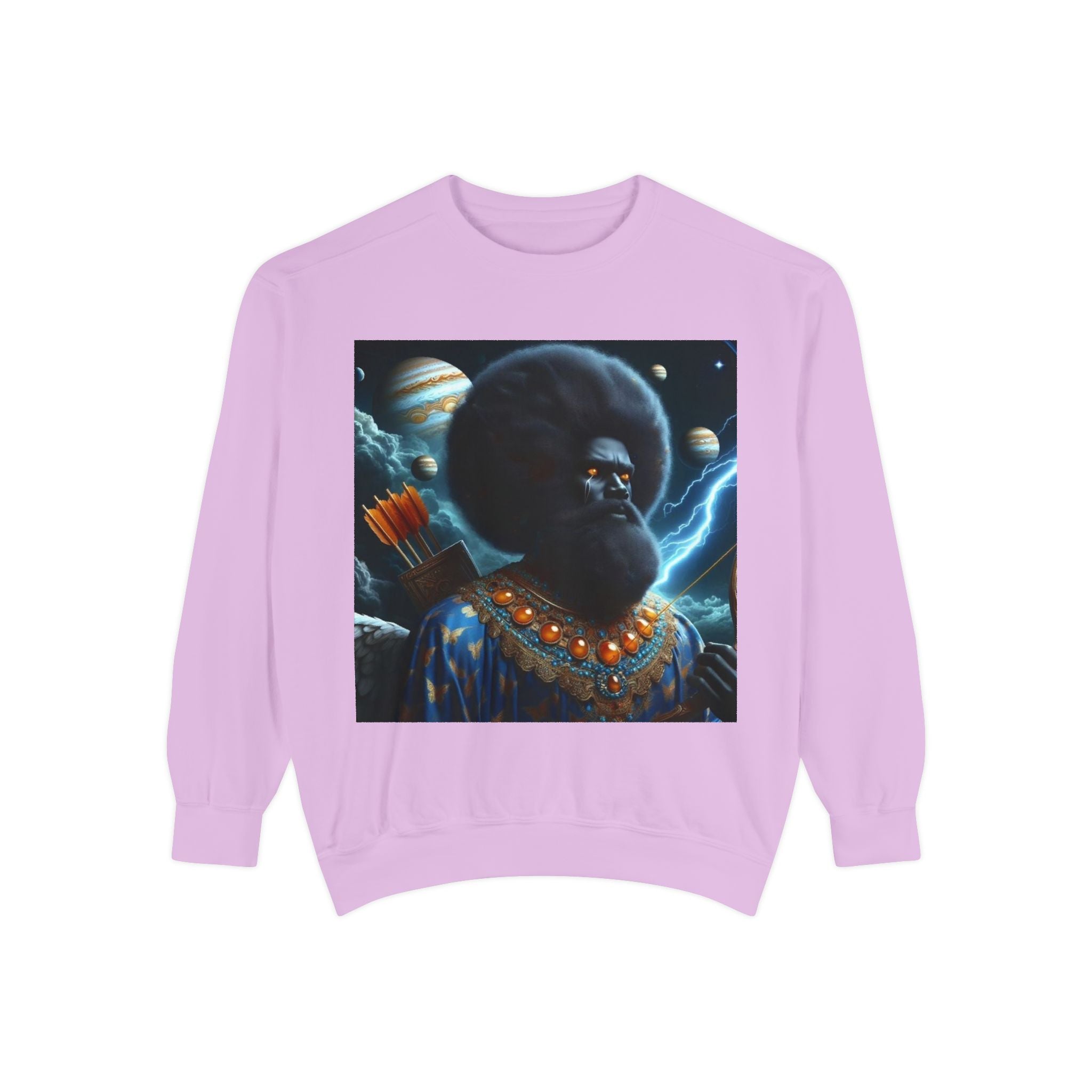 Cosmic Vibes Sweatshirt, Unisex Garment-Dyed Crewneck Sweatshirt, Unique Art Apparel, Fashion Gift, Space-Inspired Clothing, Trendy Casual