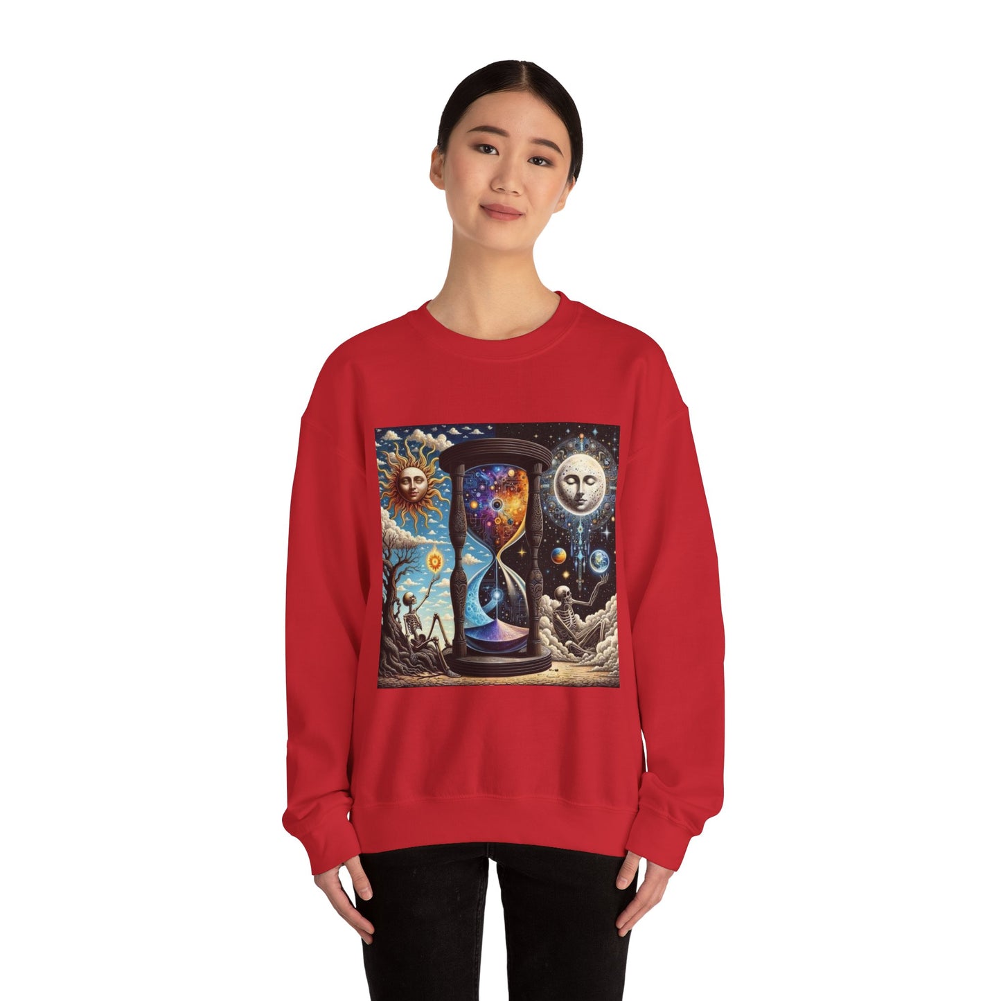 Cosmic Hourglass Sweatshirt, Unisex Heavy Blend Crewneck Sweatshirt, Astrology Sweatshirt, Celestial Sweatshirt, Gift for Space Lovers, Cool