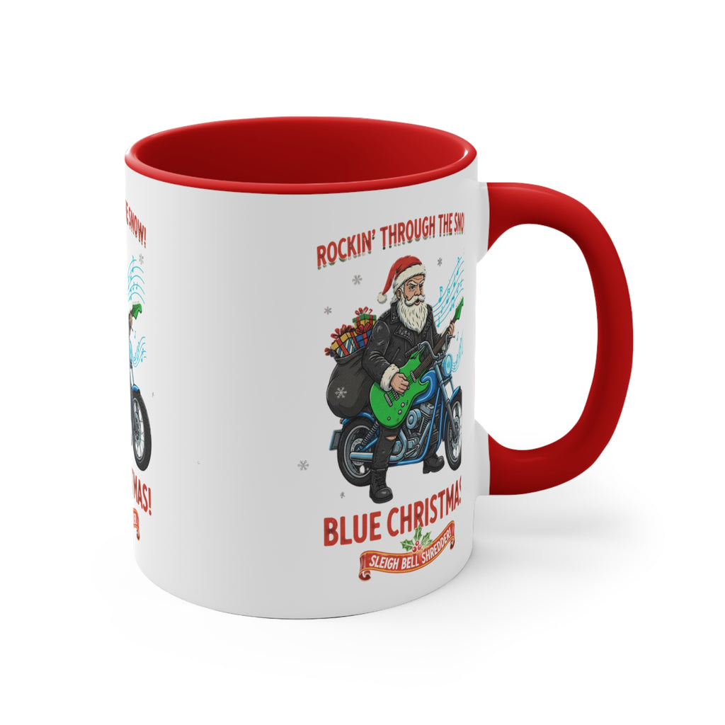 11oz Custom Accent Mug With Blue White Green White Red White Pink White