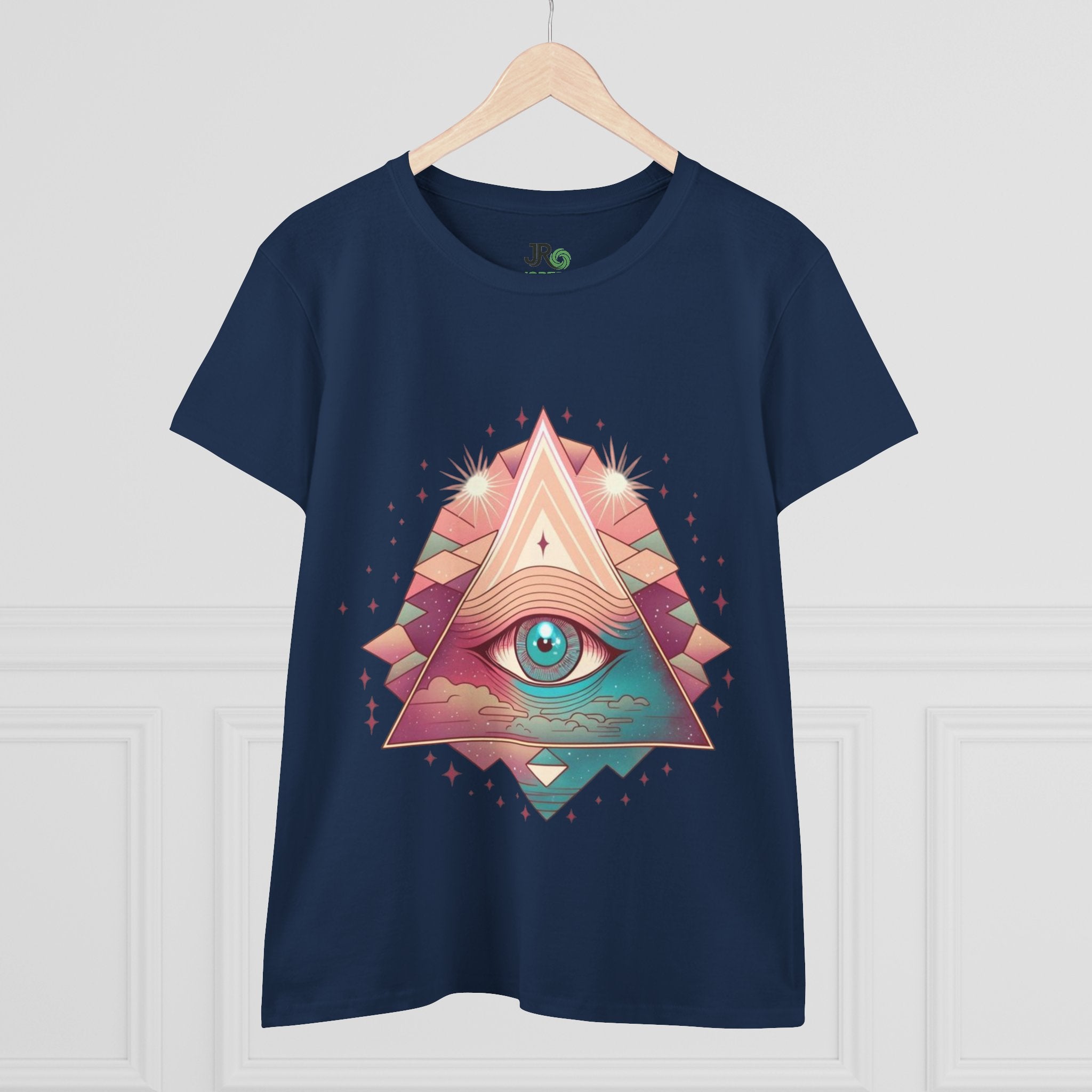 Mystical Eye Graphic Tee, Boho T-Shirt for Women, Casual Summer Shirt, Symbolic Gift, Unique Festival Wear, Psychedelic Apparel