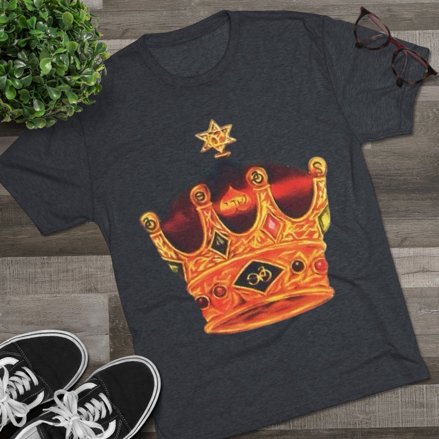 Crowned Glory Tee | Unisex Tri-Blend Crew Tee, King Shirt for Royalty, Everyday Casual Wear, Gift for Birthday, Unique Art Tee