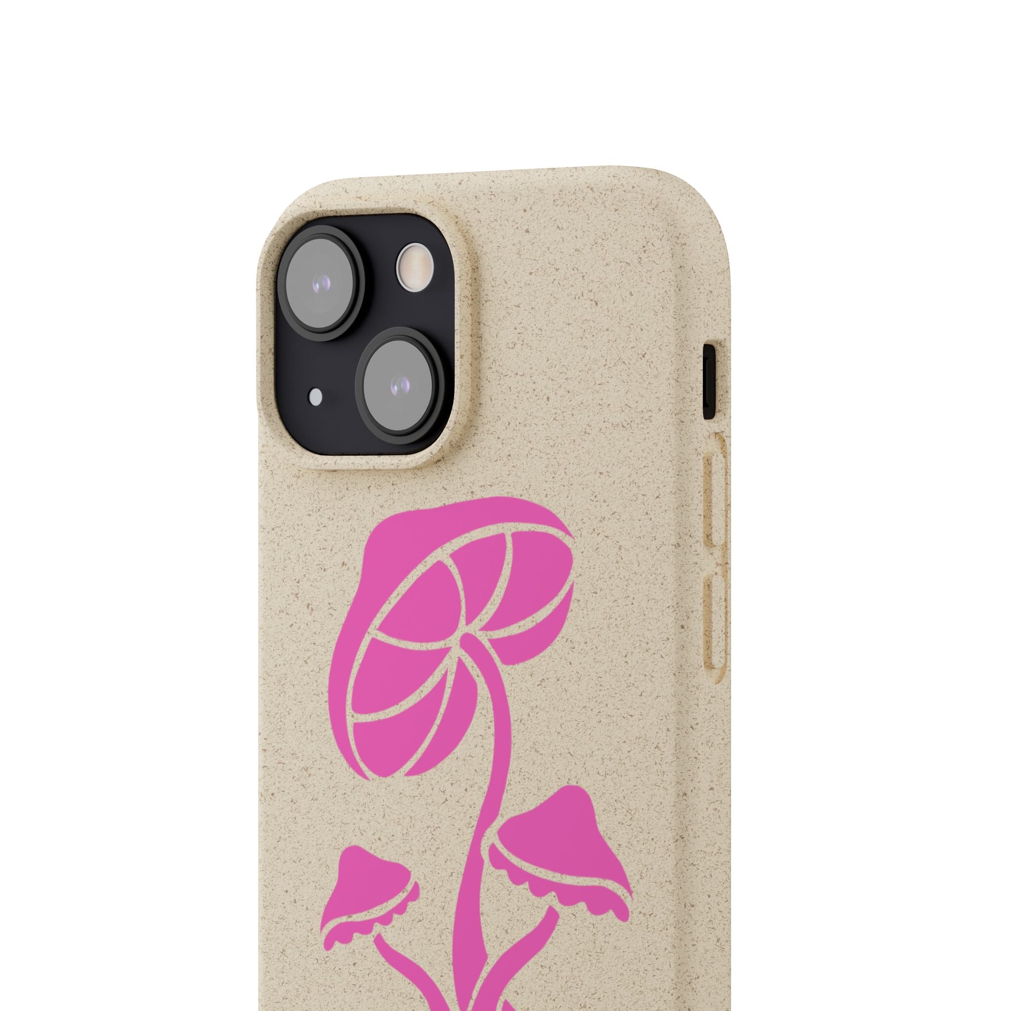 Eco-Friendly Phone Case with Pink Mushroom Design, Biodegradable Phone Cover, Sustainable Gift for Nature Lovers, Earth Day Gift, Cute Phone