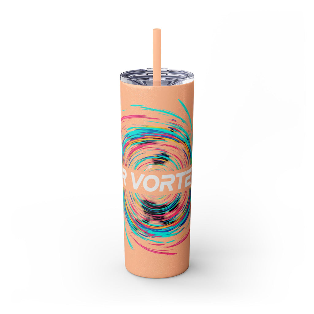 Colorful Swirl Skinny Tumbler with Straw, 20oz | Insulated Drinkware | Perfect for Gifts, Travel, Office, Beach, Summer Vibes
