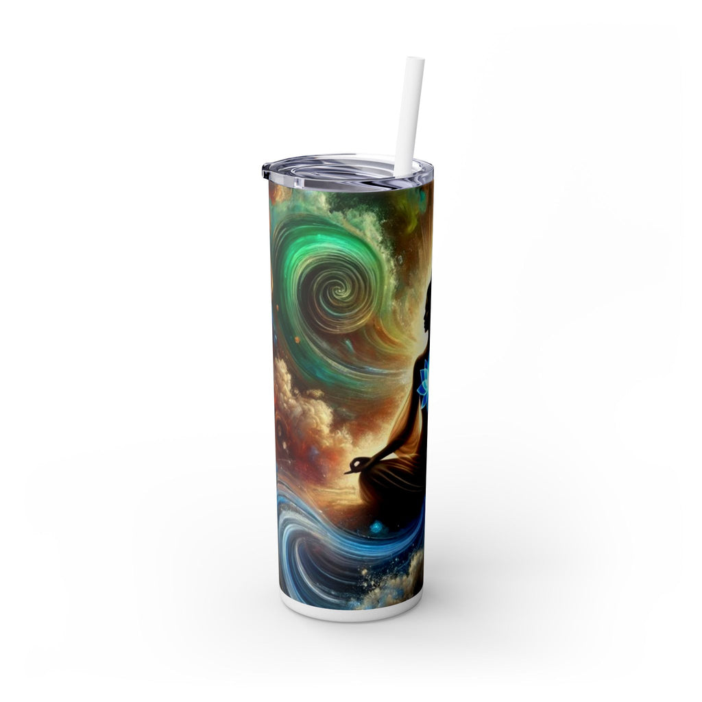 Meditation Lotus Skinny Tumbler - 20oz Travel Cup, Yoga Water Bottle, Spiritual Gift, Eco-friendly Drinkware, Wellness Drink Tumbler, [...]