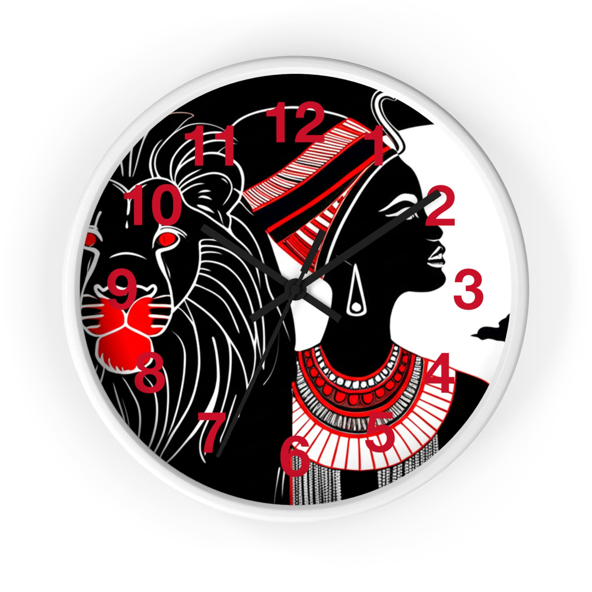 African Heritage Wall Clock, Cultural Home Decor, Unique Gift for Her, Bohemian Accent, Artistic Wall Decoration