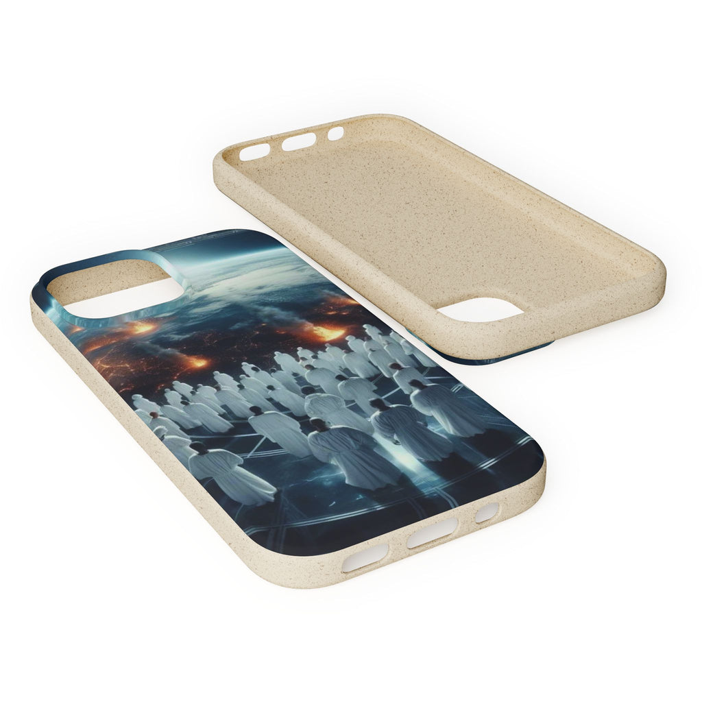 Galactic Gathering Biodegradable Phone Case - Eco-Friendly Cosmic Design
