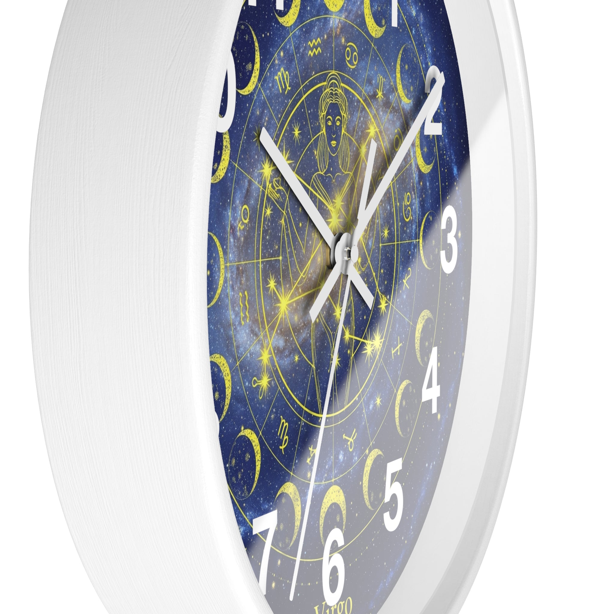 Celestial Virgo Wall Clock - Zodiac Decor for Astrology Lovers, Unique Gift for Birthday, Home Office Wall Art, Cosmic Timepiece