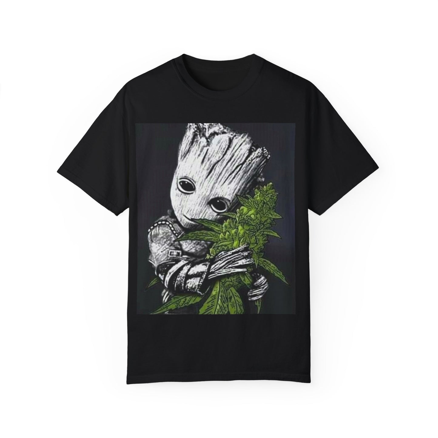 Garment-Dyed T-Shirt - Cute Groot with Plants Graphic