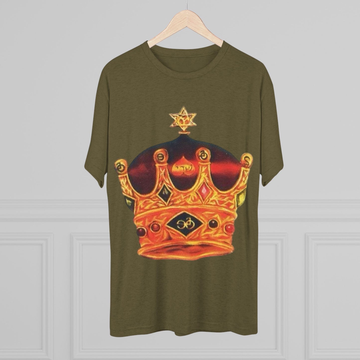 Crowned Glory Tee | Unisex Tri-Blend Crew Tee, King Shirt for Royalty, Everyday Casual Wear, Gift for Birthday, Unique Art Tee