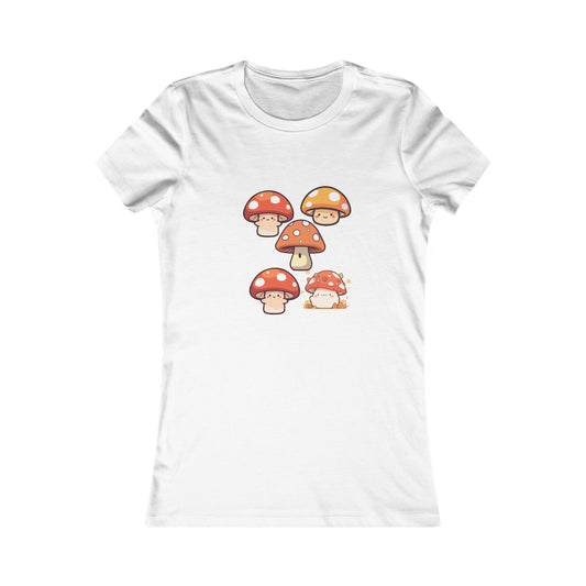 Cute Mushroom Graphic Women’s Favorite Tee, Casual T-Shirt, Gift for Nature Lovers, Summer Wear, Eco-Friendly Fashion, Festival Outfit