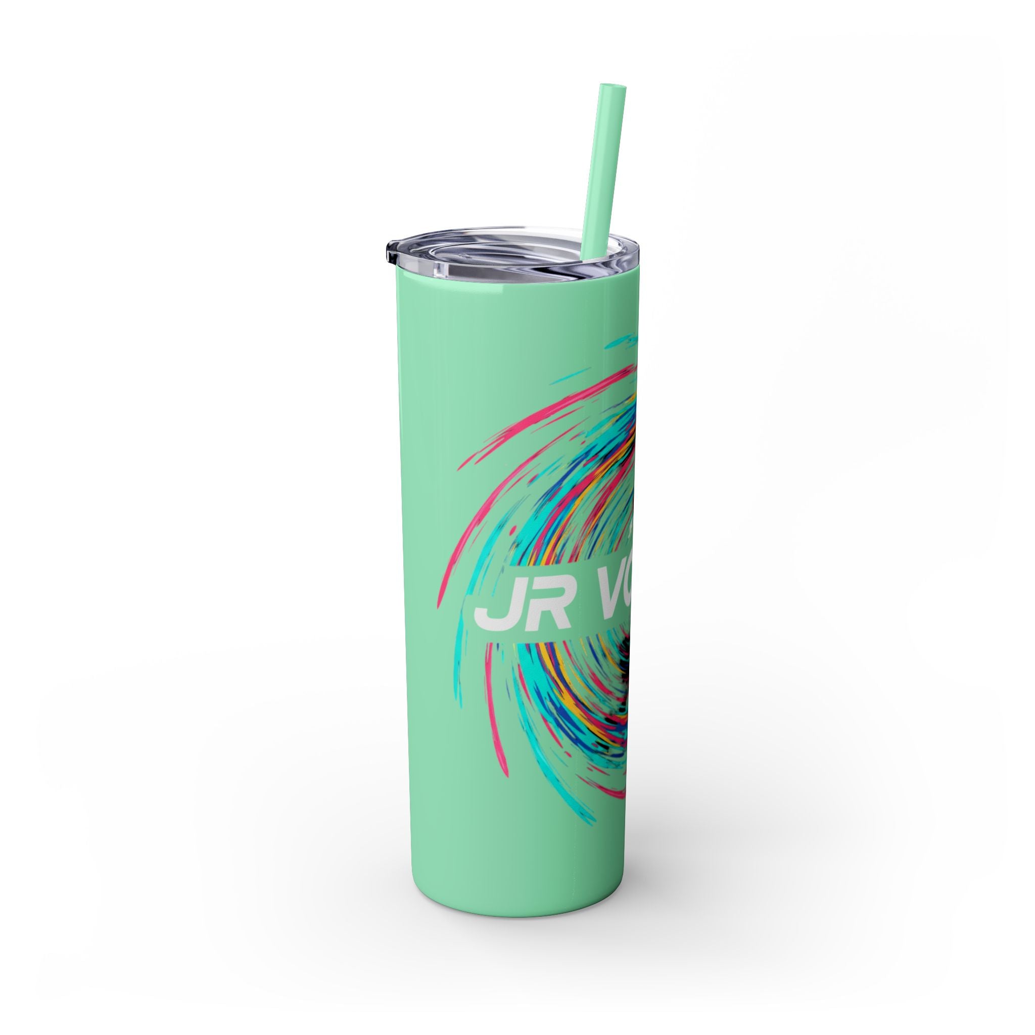 Colorful Swirl Skinny Tumbler with Straw, 20oz | Insulated Drinkware | Perfect for Gifts, Travel, Office, Beach, Summer Vibes
