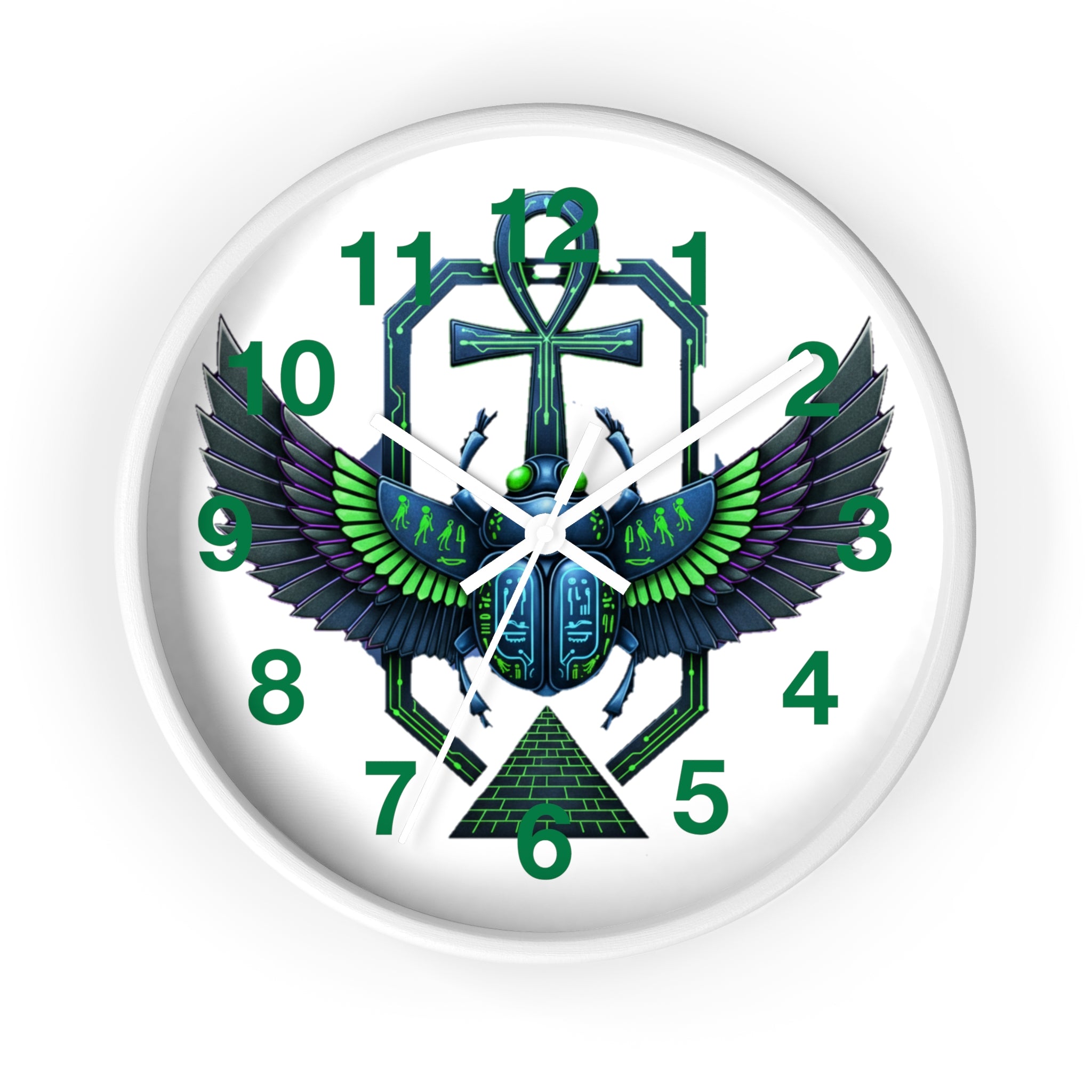 Egyptian Inspired Wall Clock, Unique Home Decor, Gift for Her, Vintage Style, Bohemian Wall Art, Eco-Friendly Timepiece