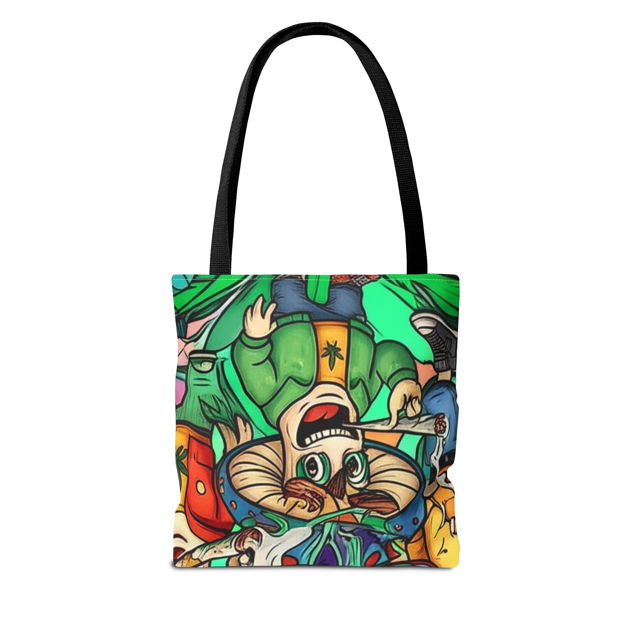 Colorful Cartoon Tote Bag - Quirky Design for Everyday Use, Eco-Friendly Shopping Bag, Perfect Gift for Art Lovers & Festivals