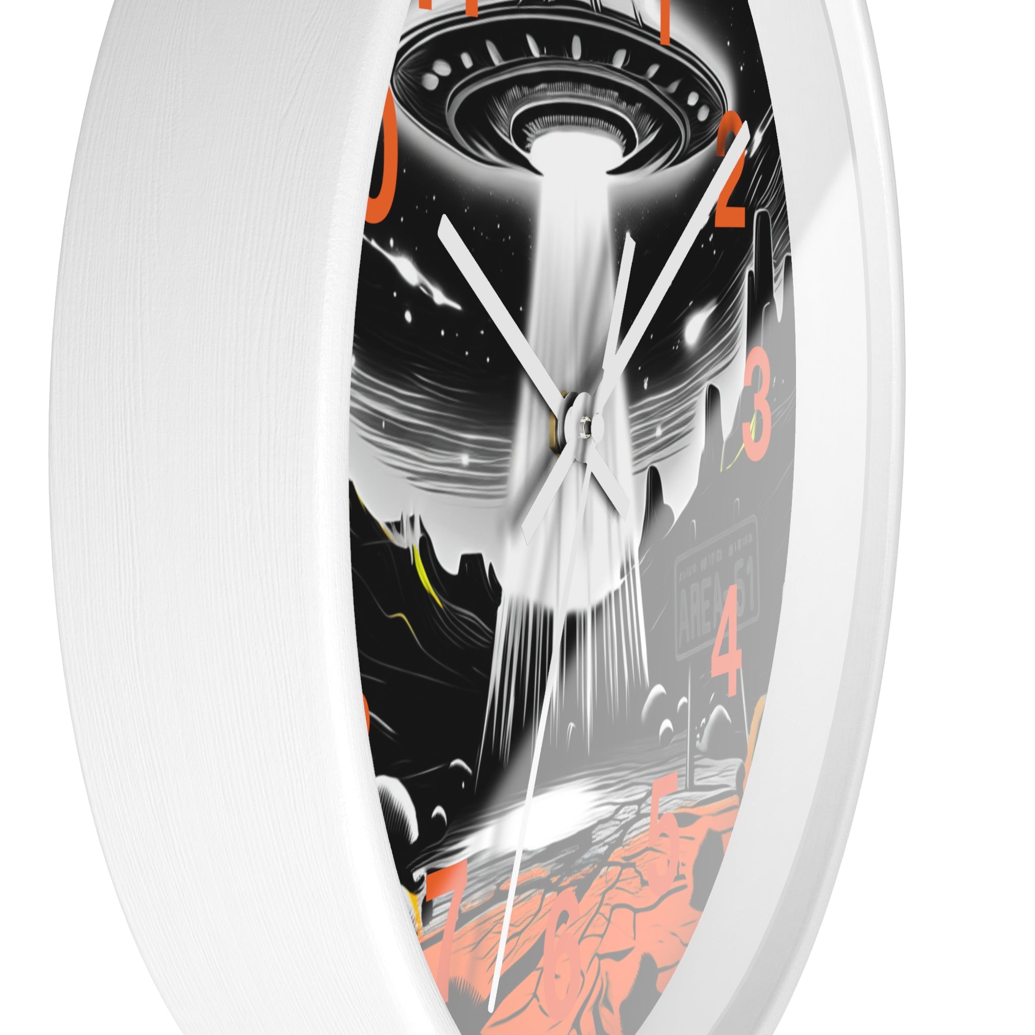 Alien Encounter Wall Clock, Unique Home Decor for Space Lovers, Retro Area 51 Theme, Perfect Gift for Sci-Fi Fans