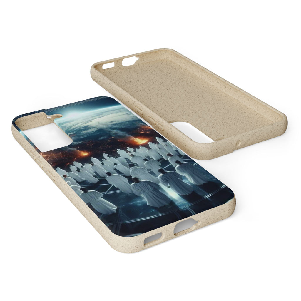 Galactic Gathering Biodegradable Phone Case - Eco-Friendly Cosmic Design
