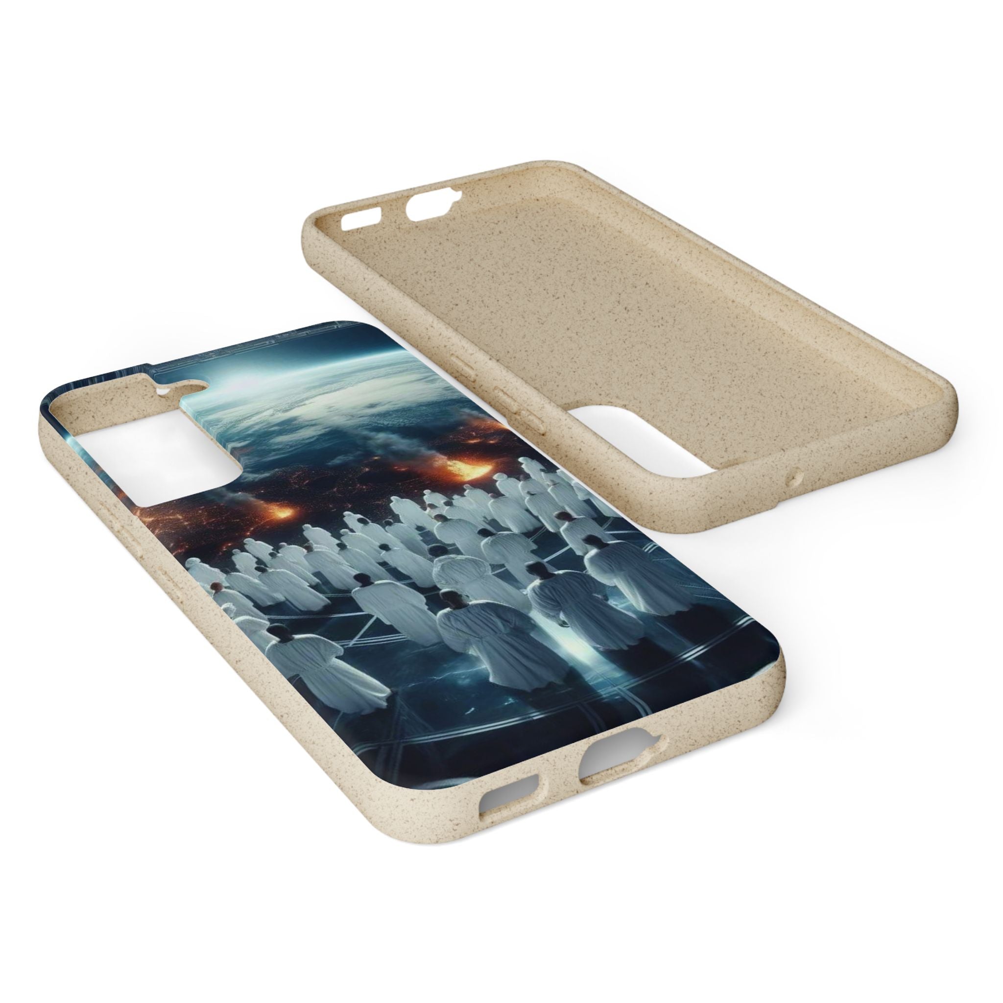 Galactic Gathering Biodegradable Phone Case - Eco-Friendly Cosmic Design