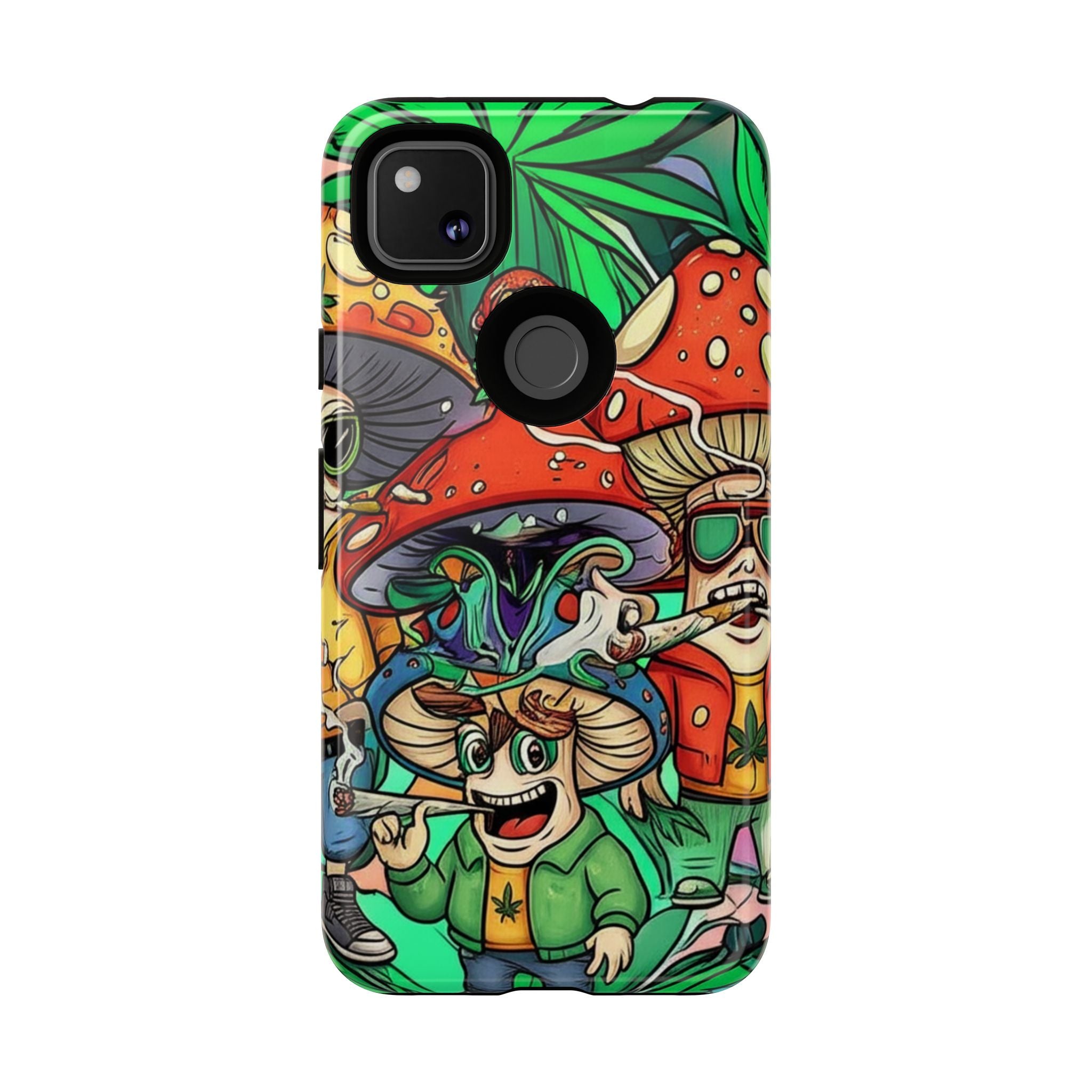 Vibrant Phone Case Featuring Funky Mushroom Art, Tough Cases, Trendy Accessories, Unique Gifts, Eclectic Style, Phone Protection