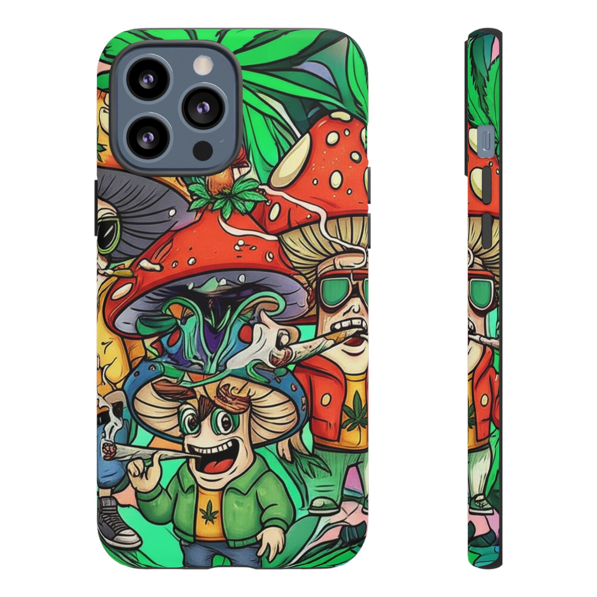 Vibrant Phone Case Featuring Funky Mushroom Art, Tough Cases, Trendy Accessories, Unique Gifts, Eclectic Style, Phone Protection