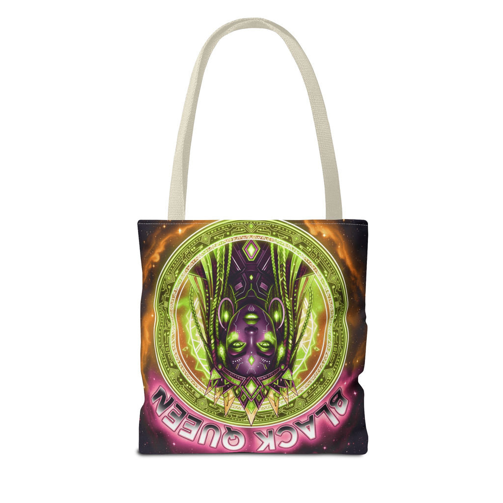Black Queen Art Tote Bag — Afrocentric Cosmic Portrait Tote