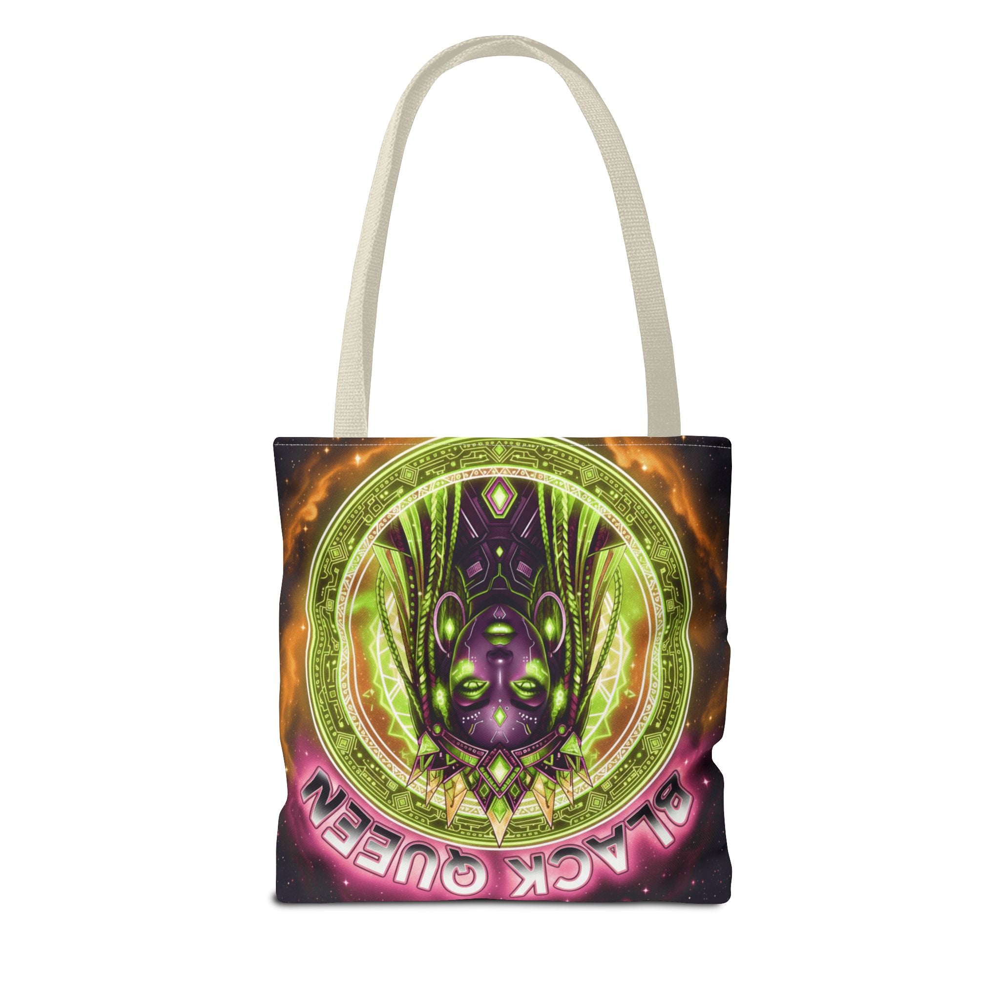 Black Queen Art Tote Bag — Afrocentric Cosmic Portrait Tote