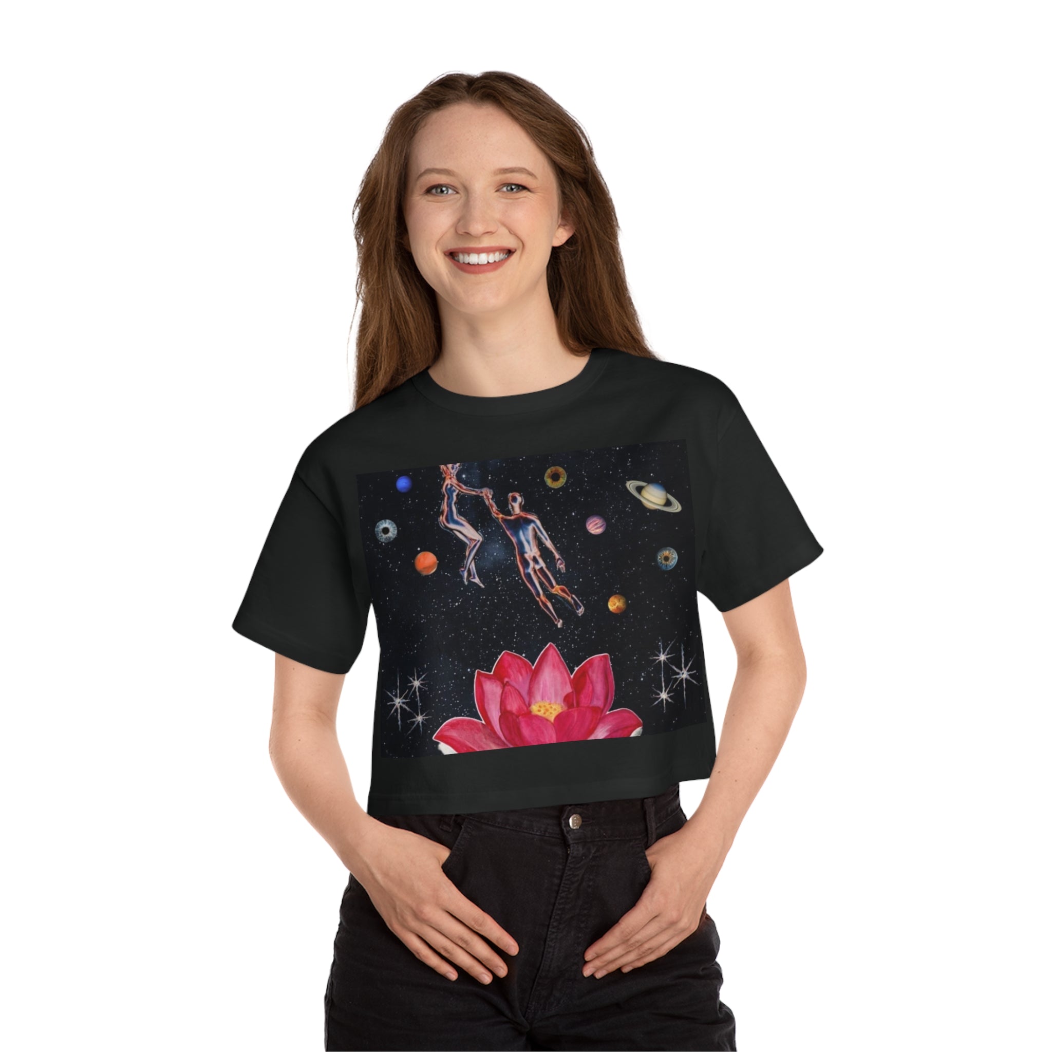 Cosmic Love Cropped T-Shirt for Women | Astrology Inspired Graphic Tee