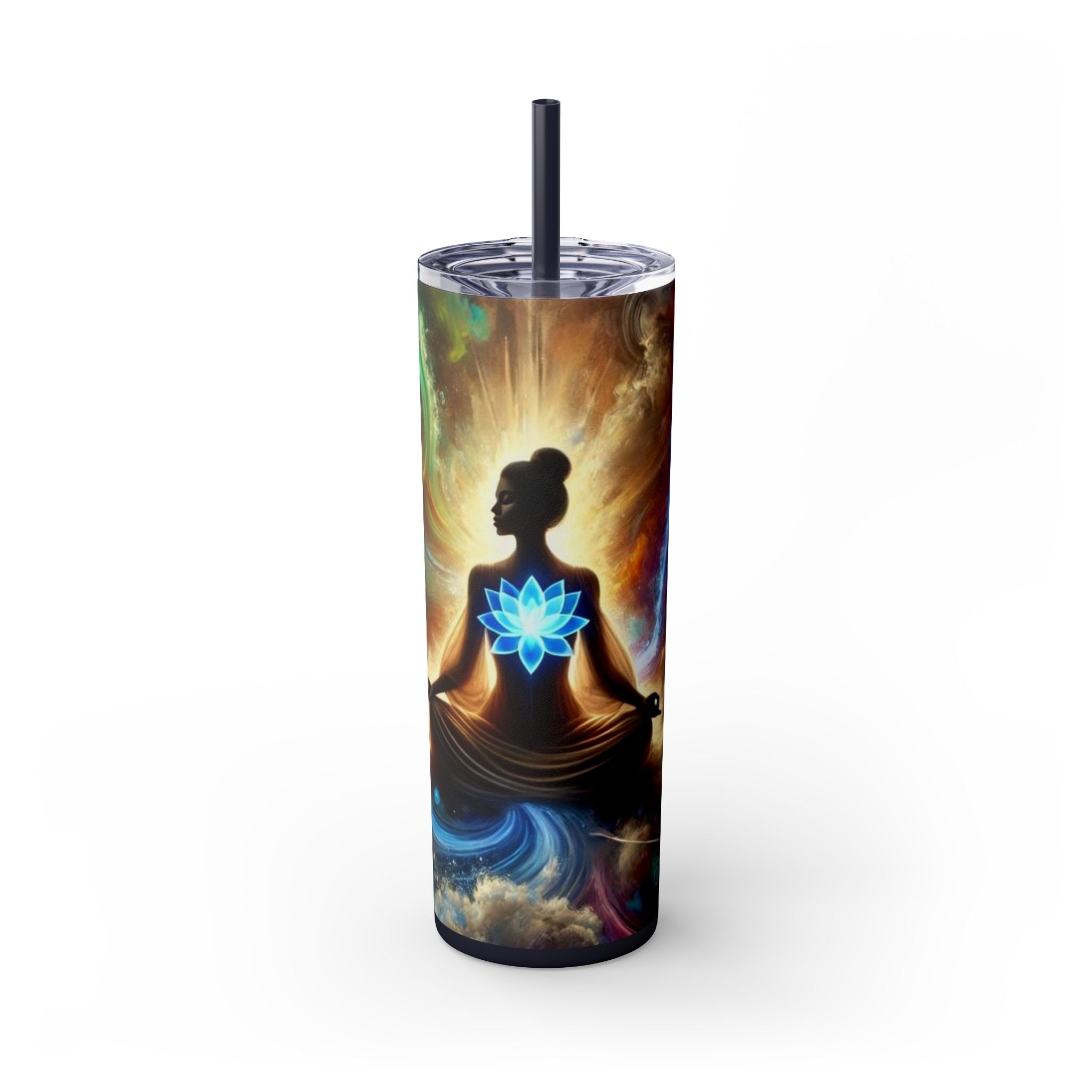 Meditation Lotus Skinny Tumbler - 20oz Travel Cup, Yoga Water Bottle, Spiritual Gift, Eco-friendly Drinkware, Wellness Drink Tumbler, [...]