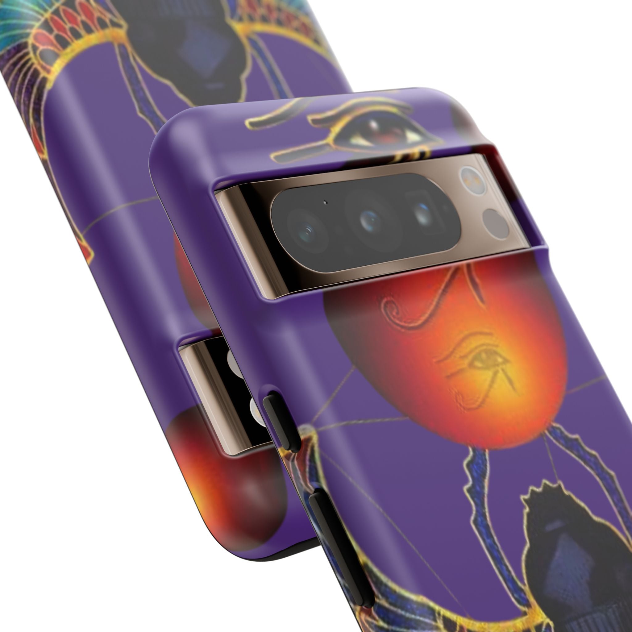 Colorful Phone Case with Egyptian-Inspired Design, Tough Cases for Gift, Phone Protection, Unique Accessories, Festival Style, Phone Cover