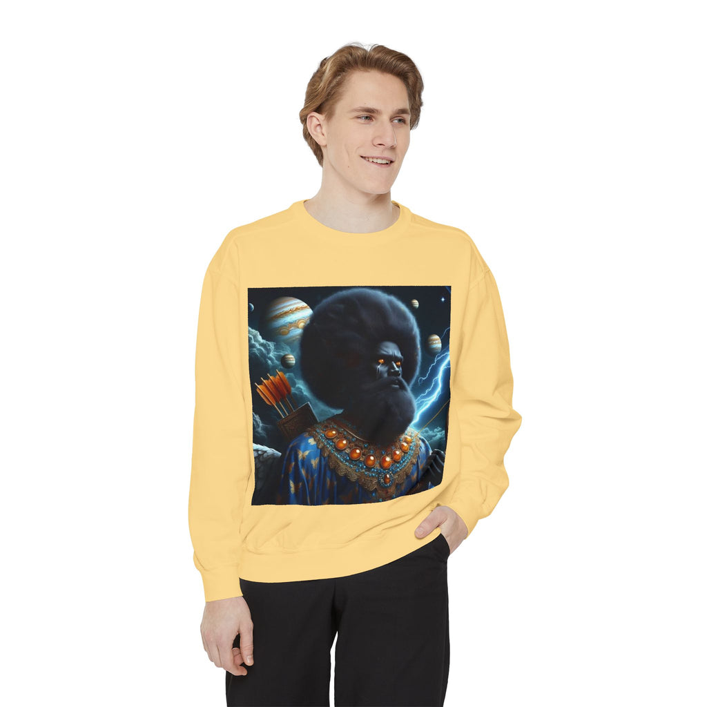 Cosmic Vibes Sweatshirt, Unisex Garment-Dyed Crewneck Sweatshirt, Unique Art Apparel, Fashion Gift, Space-Inspired Clothing, Trendy Casual