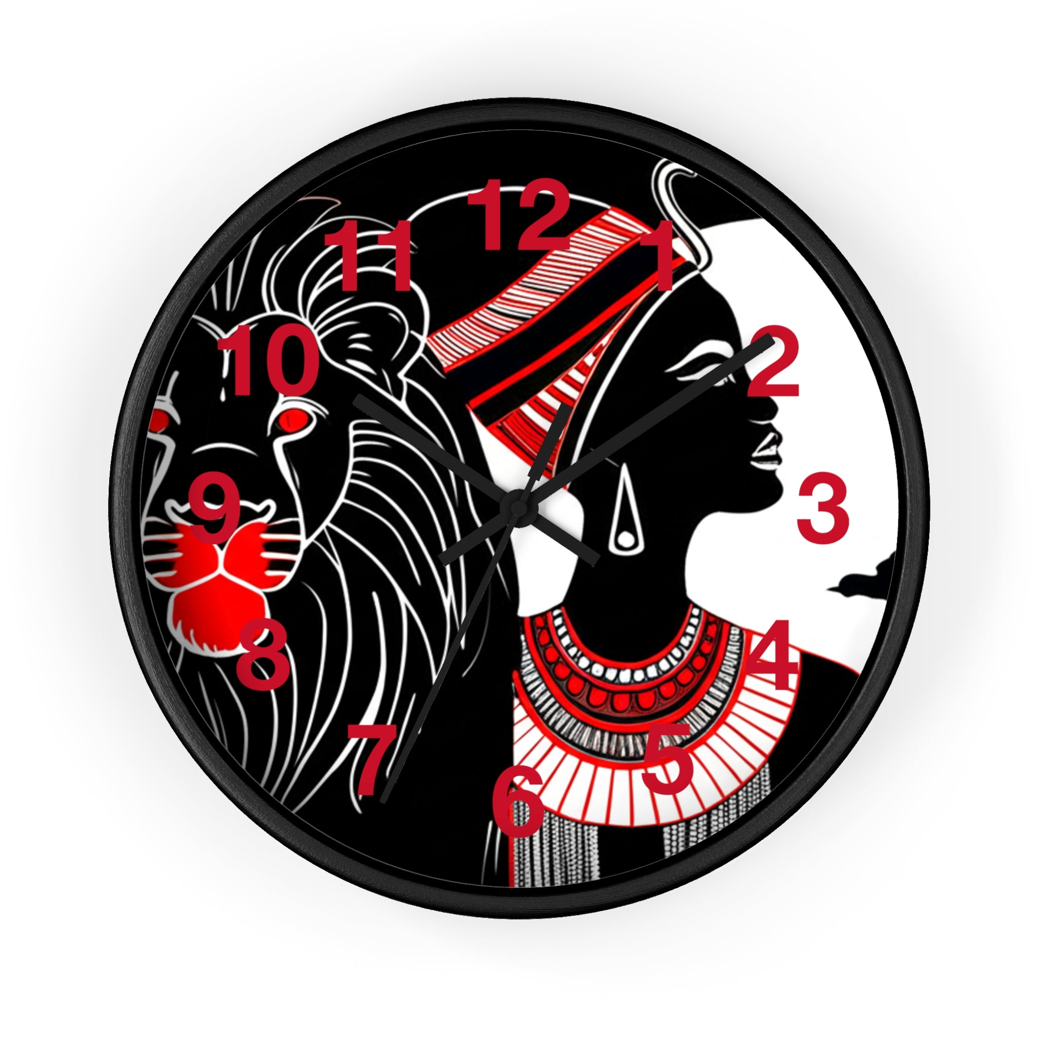 African Heritage Wall Clock, Cultural Home Decor, Unique Gift for Her, Bohemian Accent, Artistic Wall Decoration