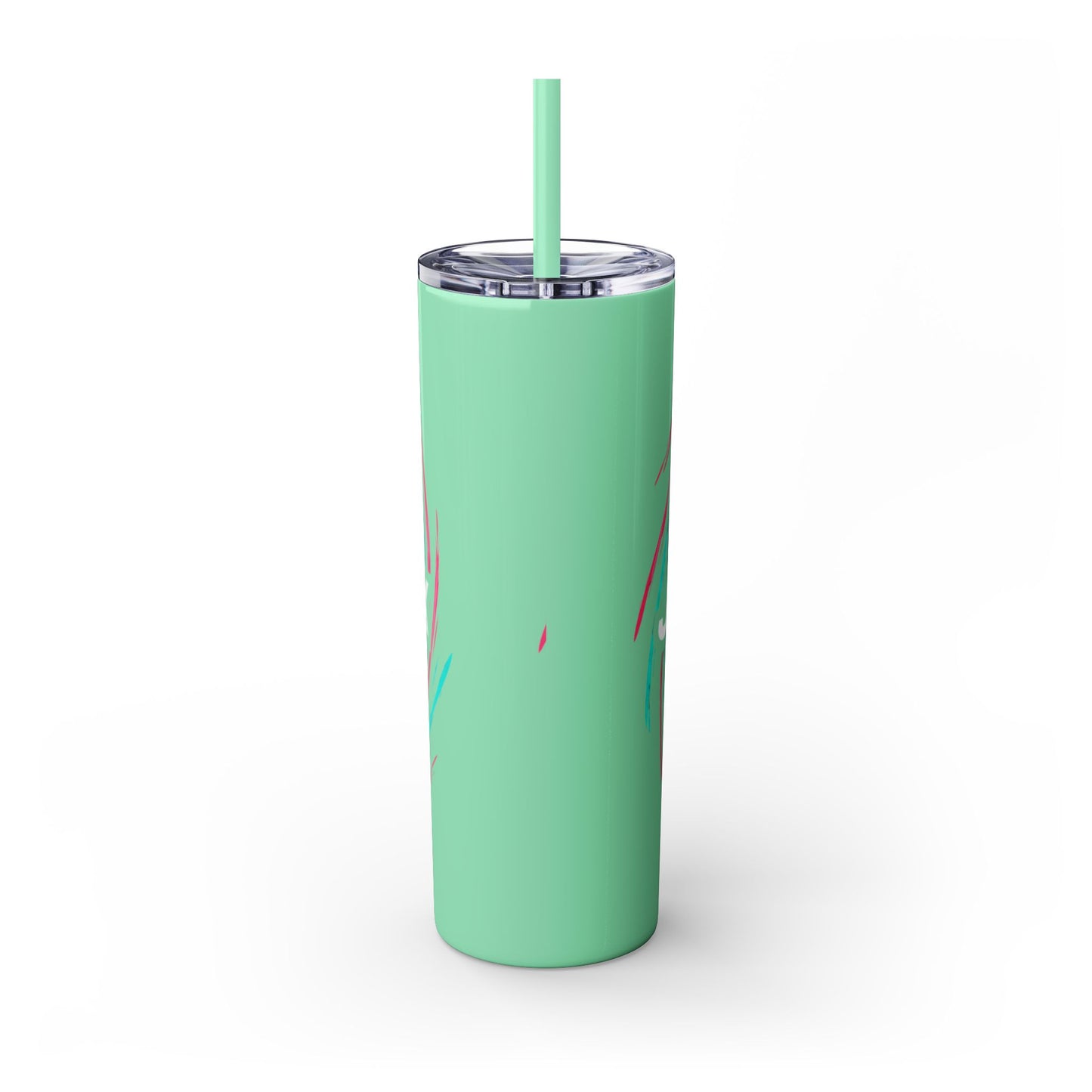 Colorful Swirl Skinny Tumbler with Straw, 20oz | Insulated Drinkware | Perfect for Gifts, Travel, Office, Beach, Summer Vibes