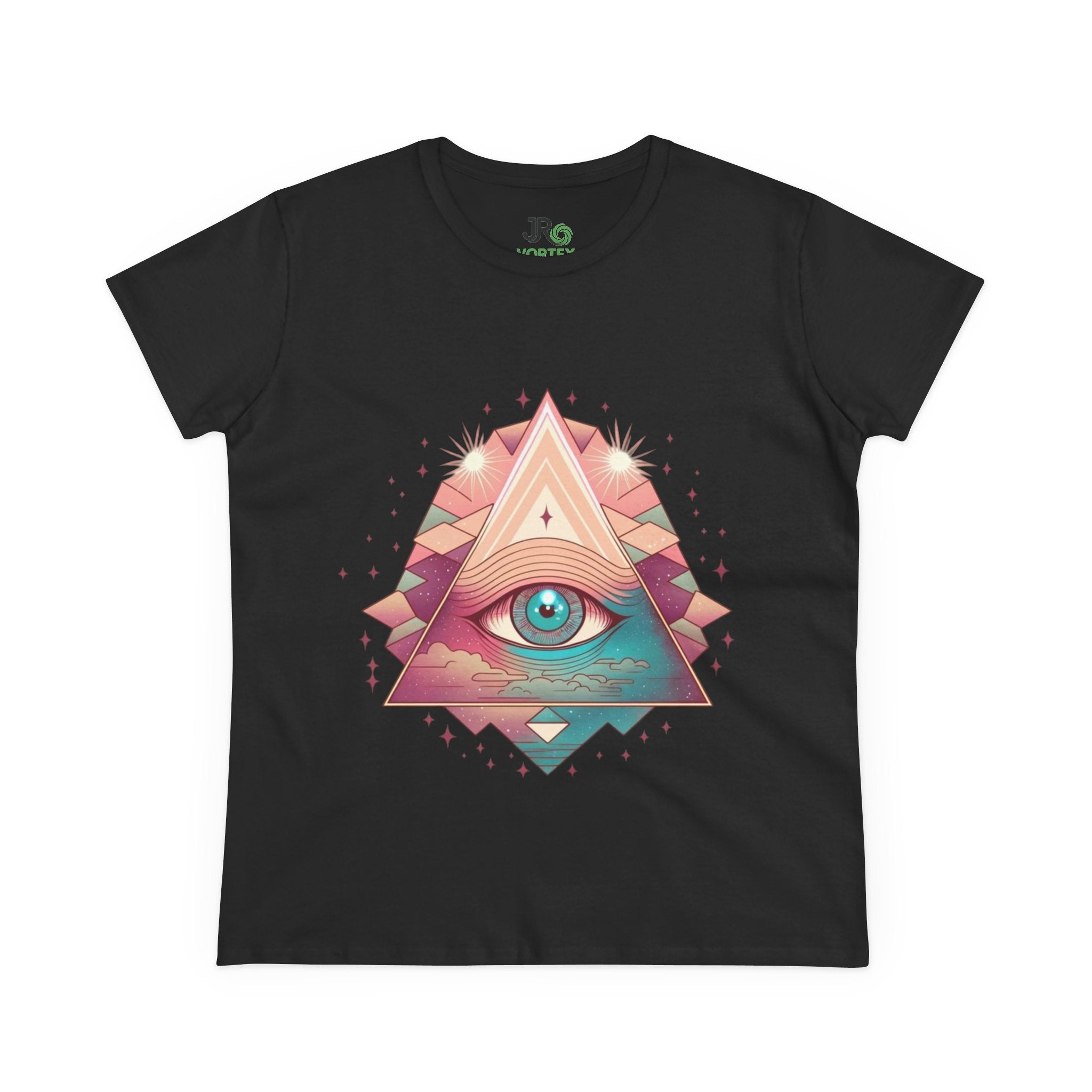 Mystical Eye Graphic Tee, Boho T-Shirt for Women, Casual Summer Shirt, Symbolic Gift, Unique Festival Wear, Psychedelic Apparel