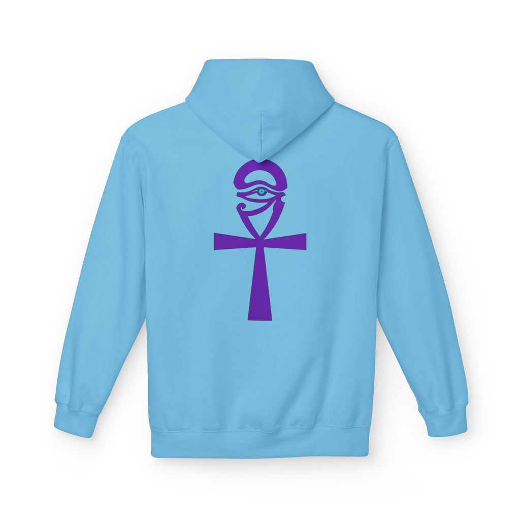 Ankh Symbol Fleece Hoodie | Unisex Cozy Wear for Spiritual Souls, Perfect Gift for Festivals, Meditation, and Everyday Comfort