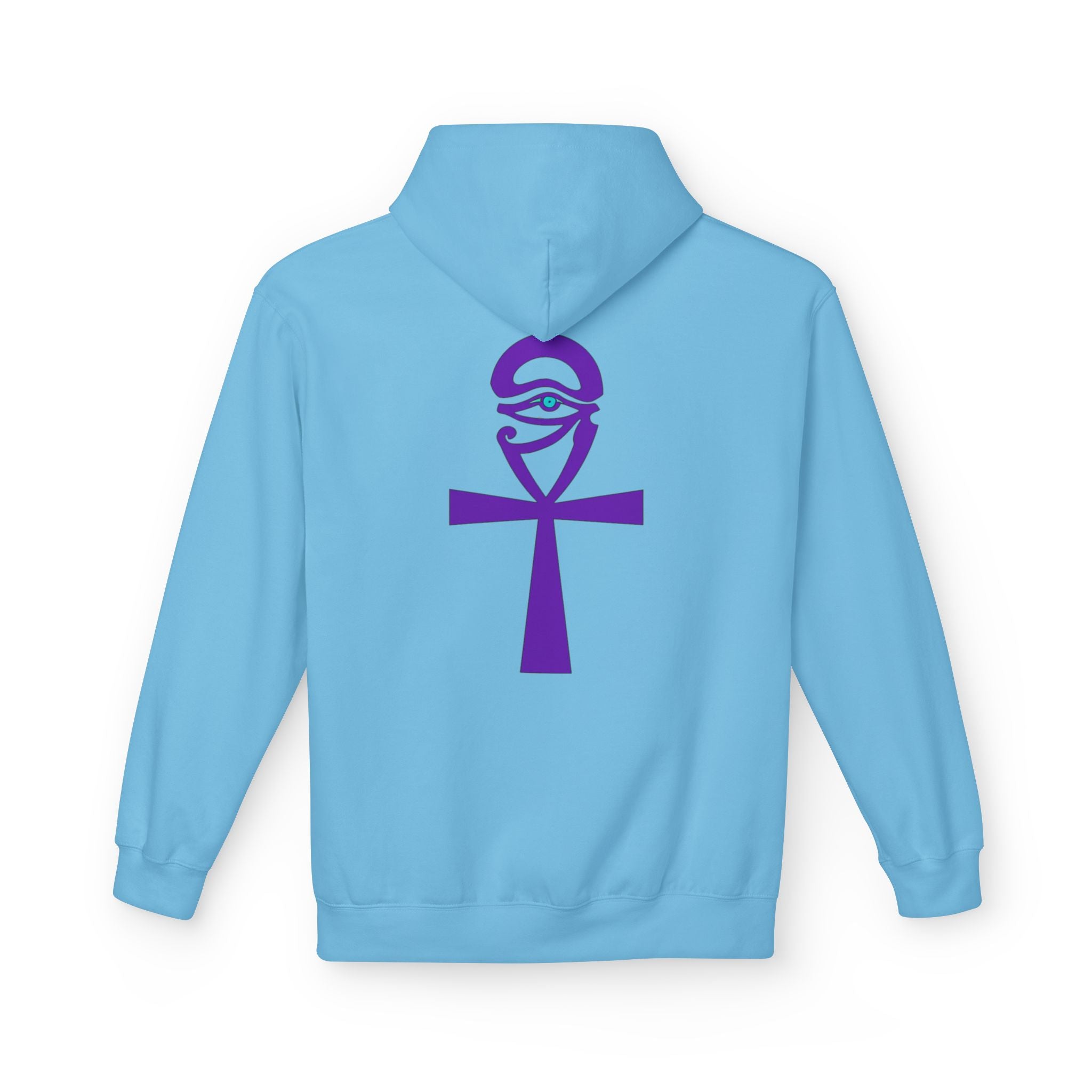 Ankh Symbol Fleece Hoodie | Unisex Cozy Wear for Spiritual Souls, Perfect Gift for Festivals, Meditation, and Everyday Comfort