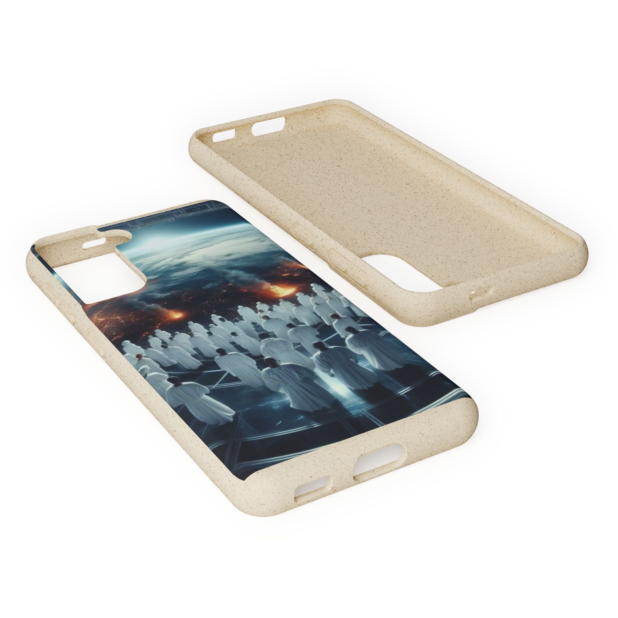 Galactic Gathering Biodegradable Phone Case - Eco-Friendly Cosmic Design