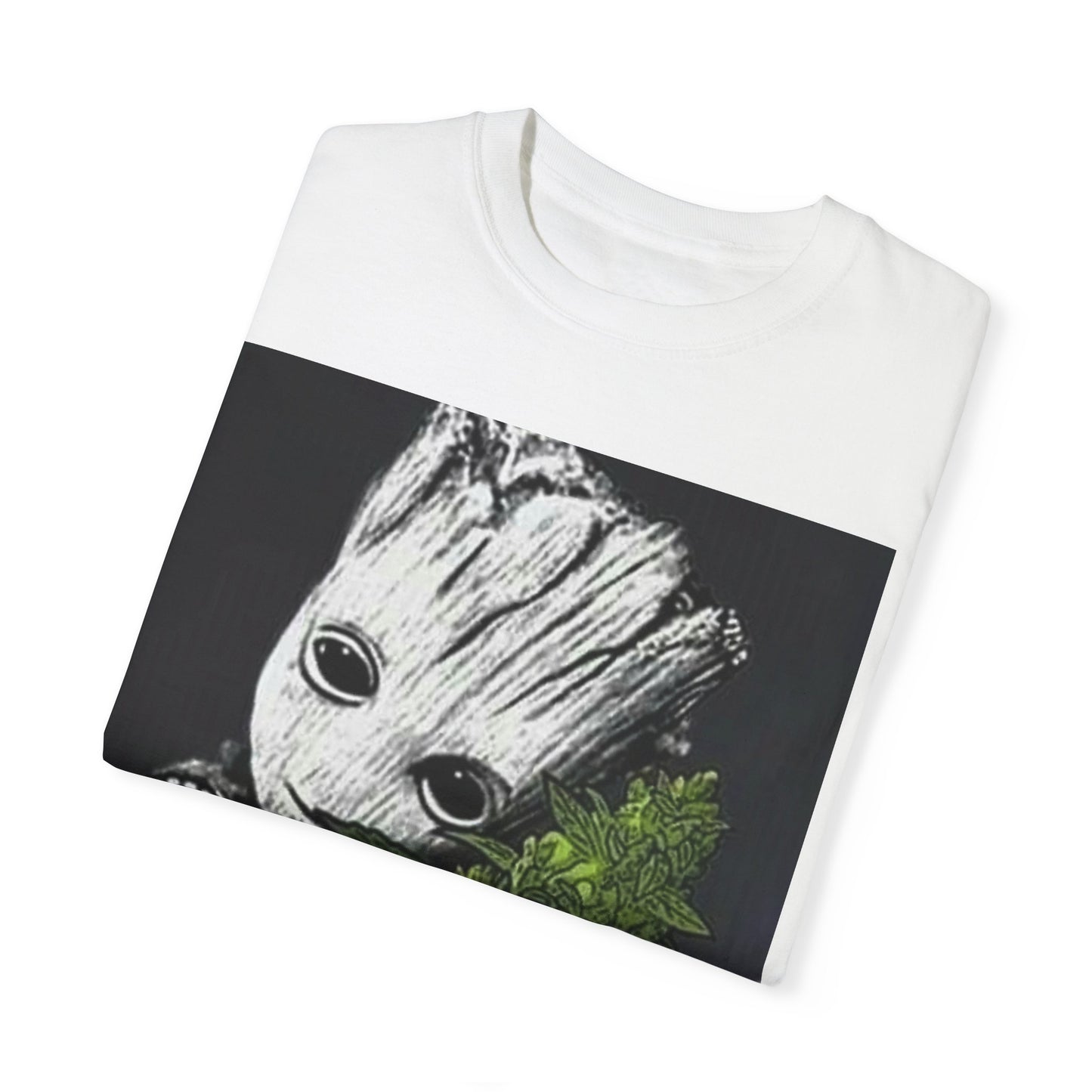 Garment-Dyed T-Shirt - Cute Groot with Plants Graphic