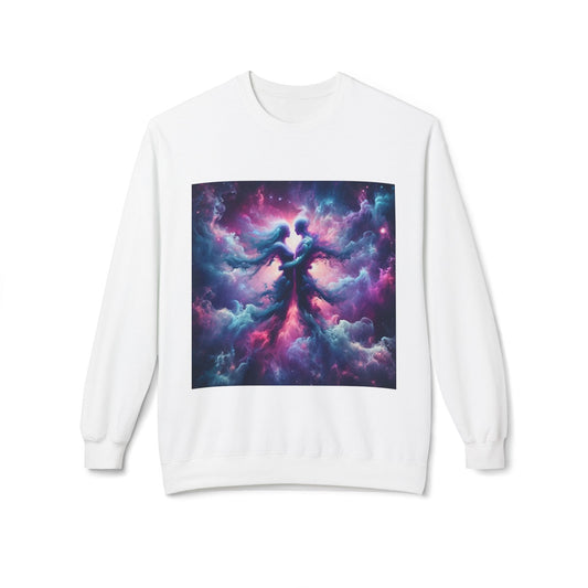 Cosmic Vibes Crewneck Sweatshirt | Unisex Midweight Fleece | Perfect for Stargazers, Gift for Astronomy Lovers, Space Design