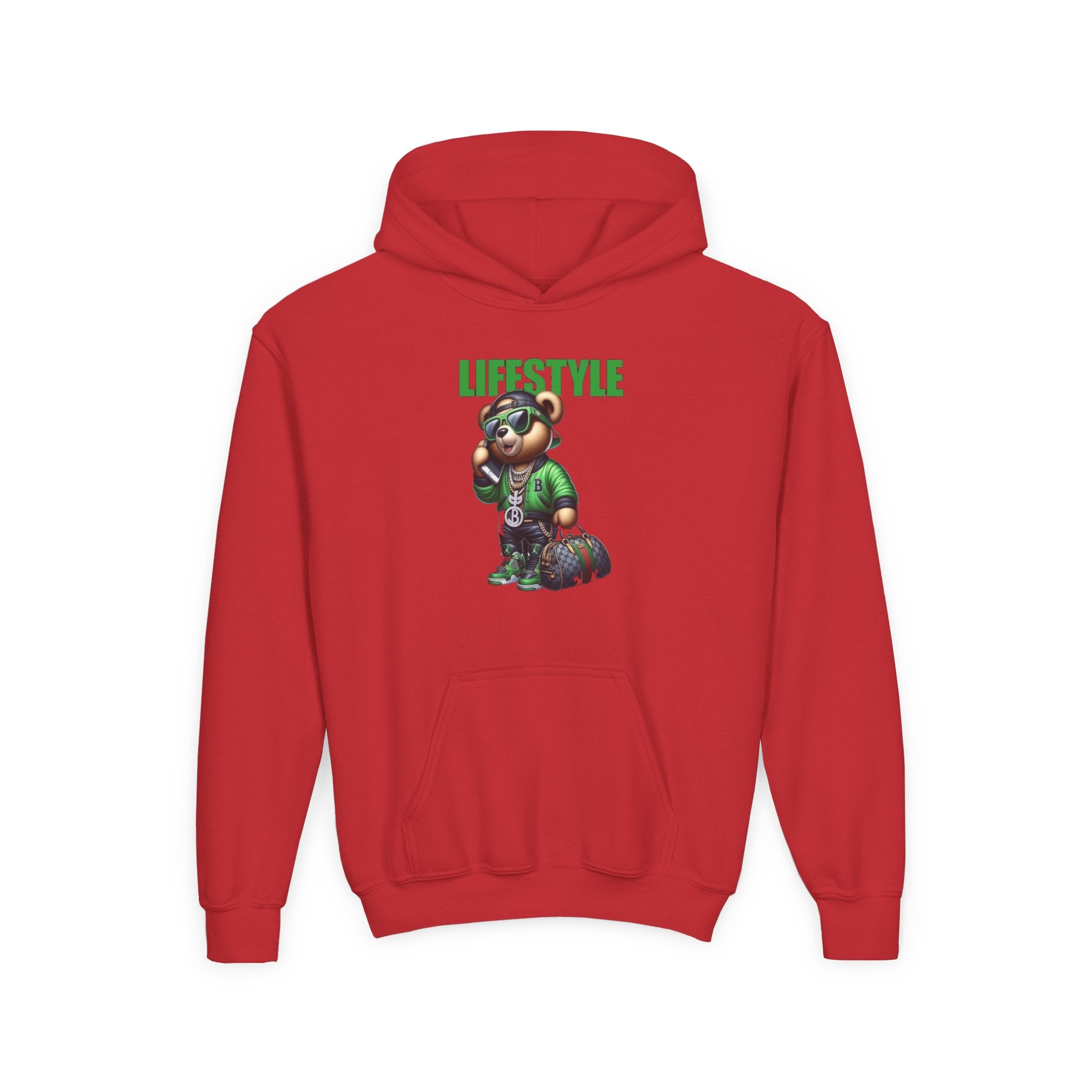Youth Hooded Sweatshirt with Lifestyle Design - Cozy, Stylish, Fun Wear for Kids, Perfect for Casual Days, Gift Ideas, Streetwear