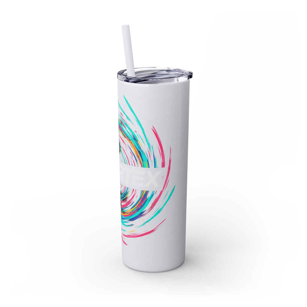 Colorful Swirl Skinny Tumbler with Straw, 20oz | Insulated Drinkware | Perfect for Gifts, Travel, Office, Beach, Summer Vibes