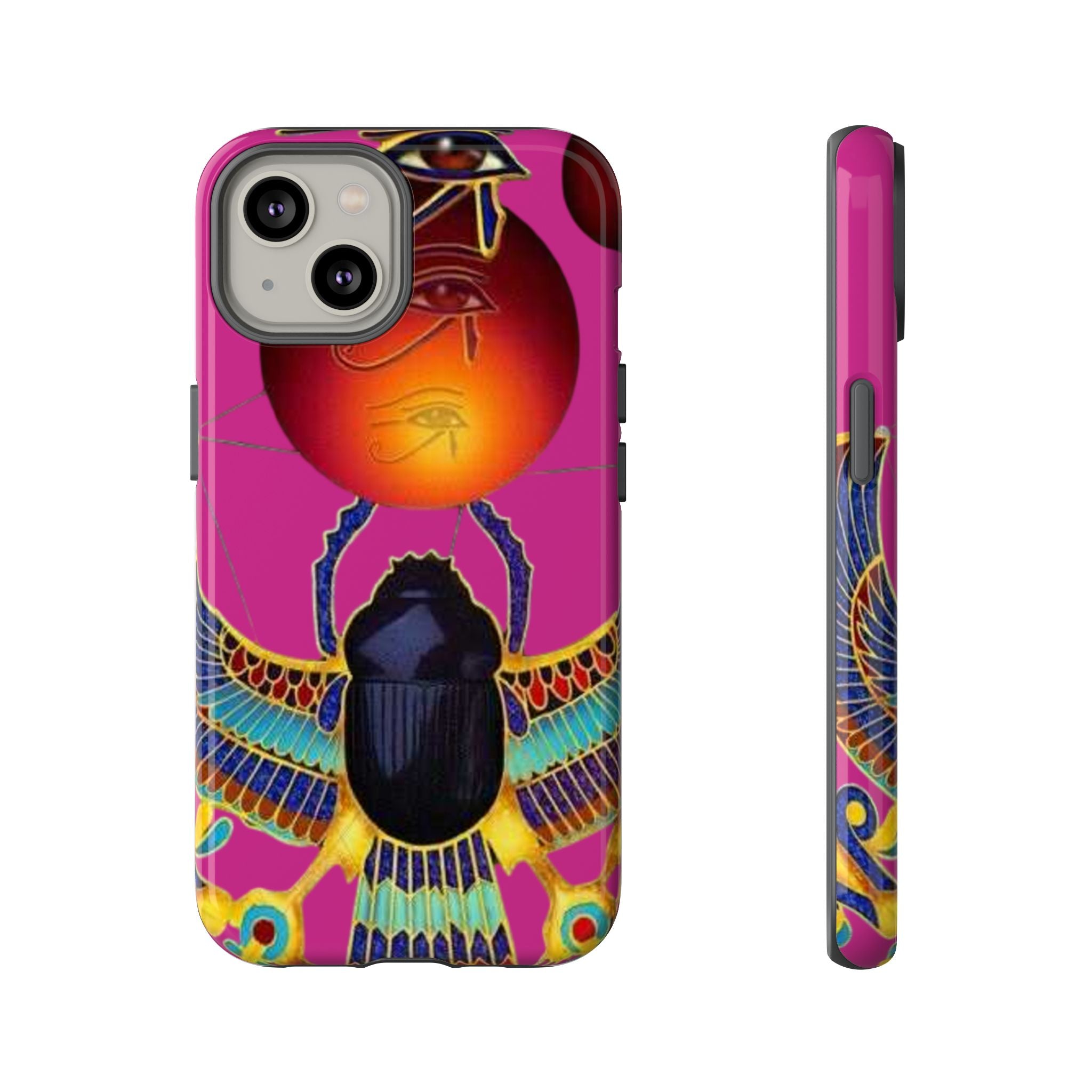 Vibrant Phone Case with Egyptian Inspired Design, Durable Phone Cover, Unique Gift for Her, Artful Accessory for Everyday Use