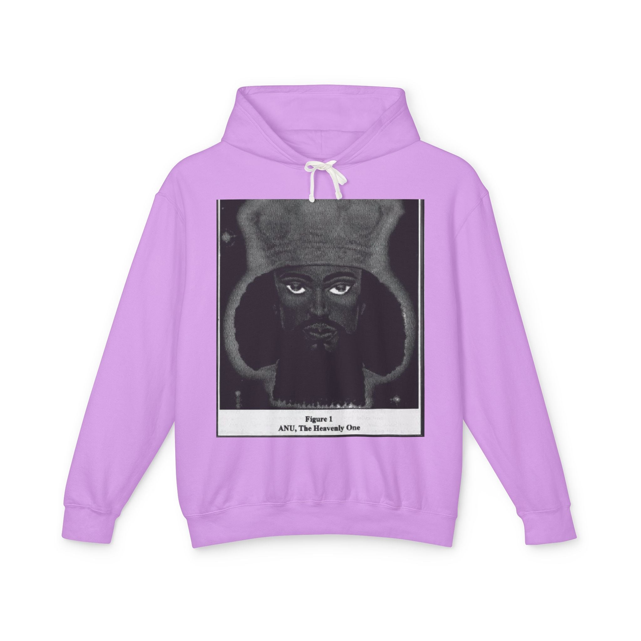 Artistic Unisex Lightweight Hooded Sweatshirt, Unique Graphic Hoodie, Anu The Heavenly One Design, Comfort Wear, Streetwear Style