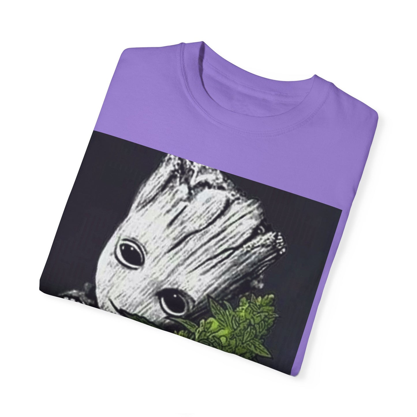 Garment-Dyed T-Shirt - Cute Groot with Plants Graphic