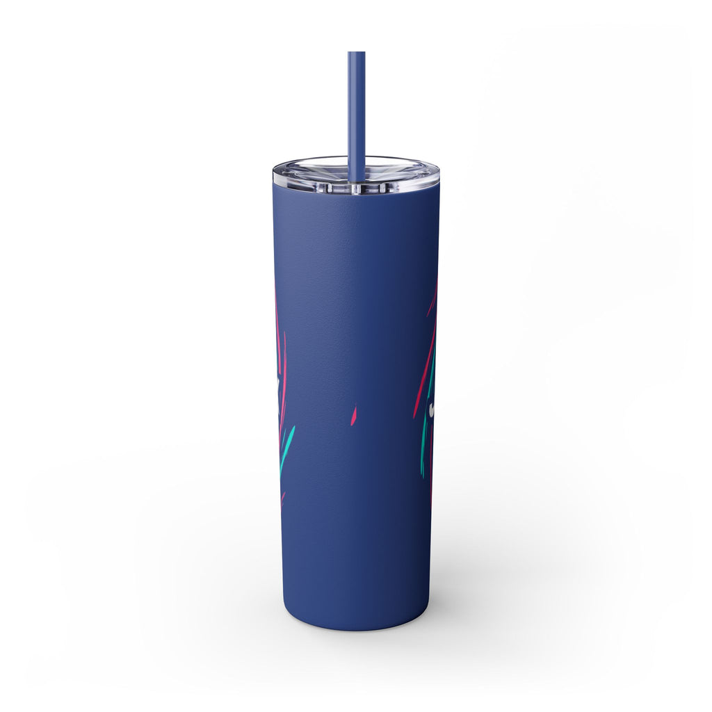 Colorful Swirl Skinny Tumbler with Straw, 20oz | Insulated Drinkware | Perfect for Gifts, Travel, Office, Beach, Summer Vibes