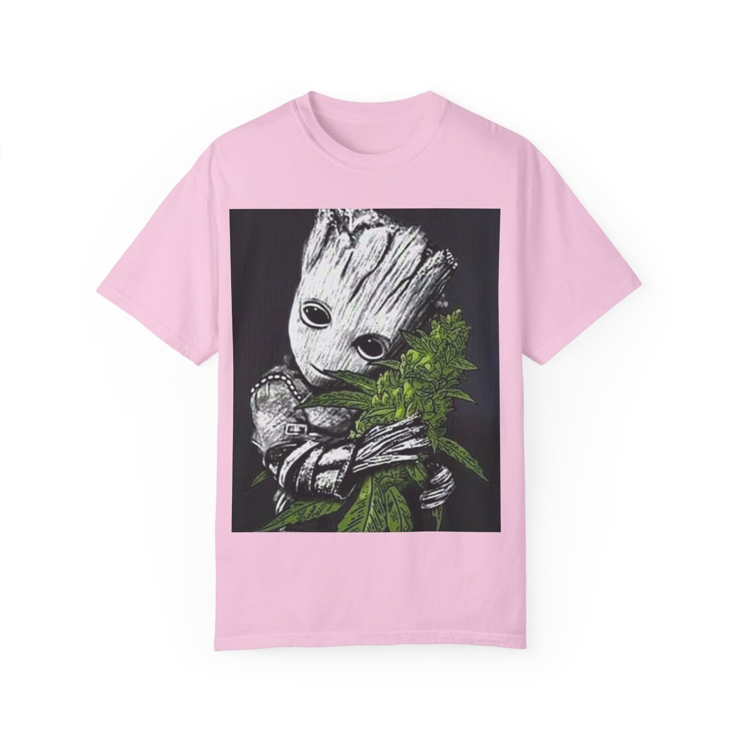 Garment-Dyed T-Shirt - Cute Groot with Plants Graphic